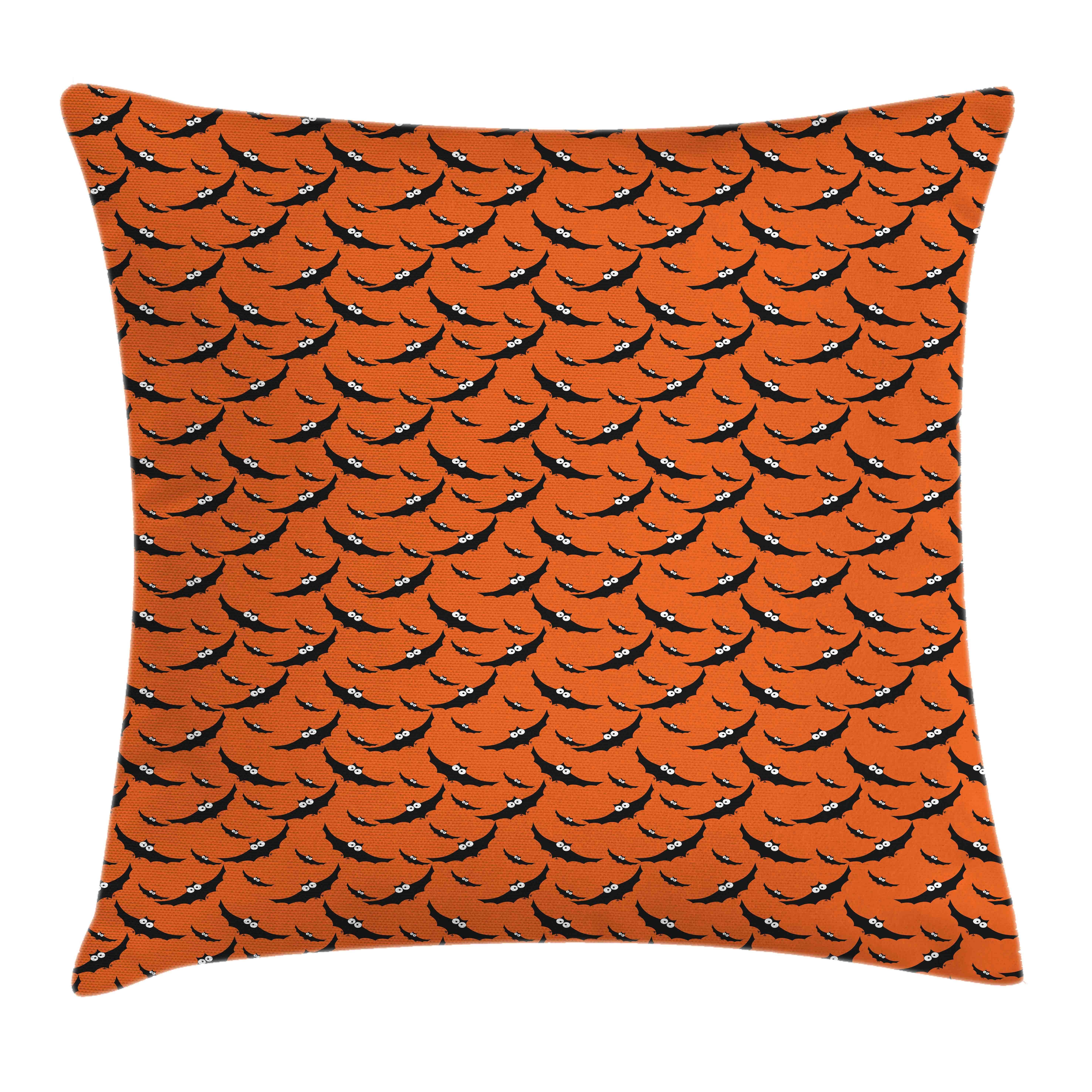 Orange mit (1 Kissenbezüge Klaren Farbfesten Reißverschluss Farben Druck, Abakuhaus Kissenhülle Schwarz Stück), Waschbar Wiederholung und Beidseitiger Fliegen-Schläger mit