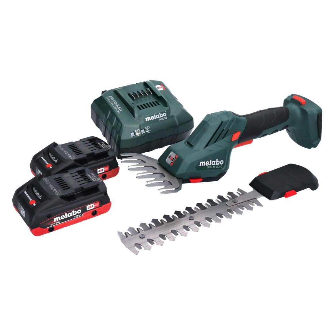 metabo Akku-Grasschere SGS 18 LTX Q Akku Gras und Strauchschere 18 V + 2x Akku 4,0 Ah + Lade