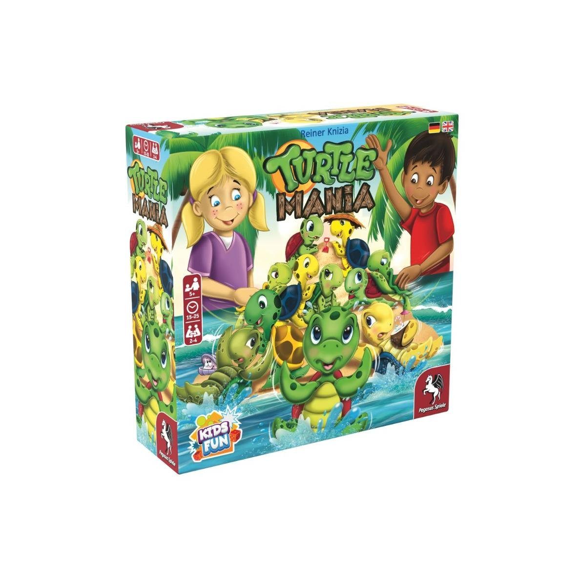 Pegasus Spiele Spiel, Familienspiel 65500G - Turtle Mania, Brett-/Figurenspiel, für 2-4..., Geschicklichkeitsspiele