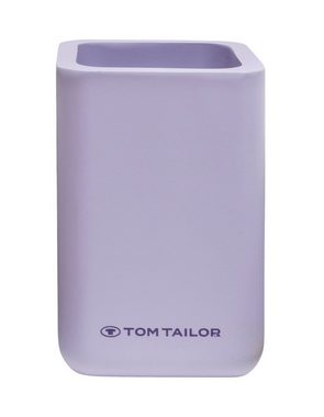 TOM TAILOR HOME Badaccessoire-Set Badezimmer Zahnbürstenhalter Flieder, 2x Zahnputzbecher, Polyresin, Trendfarbe Lilac, Glatte Oberfläche