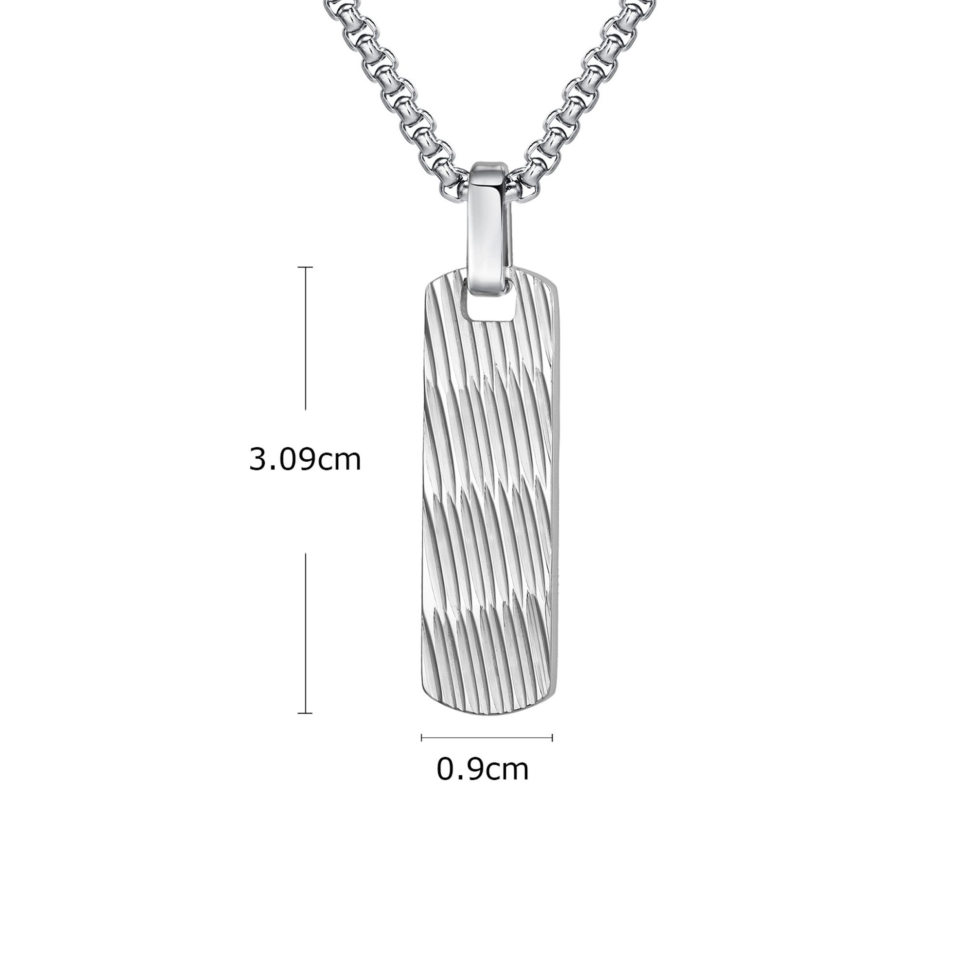 KARMA Kette mit Anhänger Silber Halskette Herren Edelstahl Herrenschmuck (wasserfest hypoallergen, Geschenk für Ihn), Herrenhalskette – Bild 5 von 5