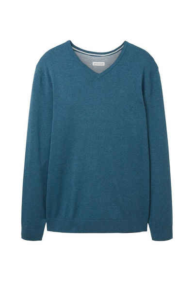 TOM TAILOR Sweatshirt Sweatshirt Pullover meliert mit Rippbündchen (1-tlg)