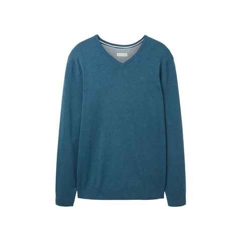 TOM TAILOR Sweatshirt Sweatshirt Pullover meliert mit Rippbündchen (1-tlg)