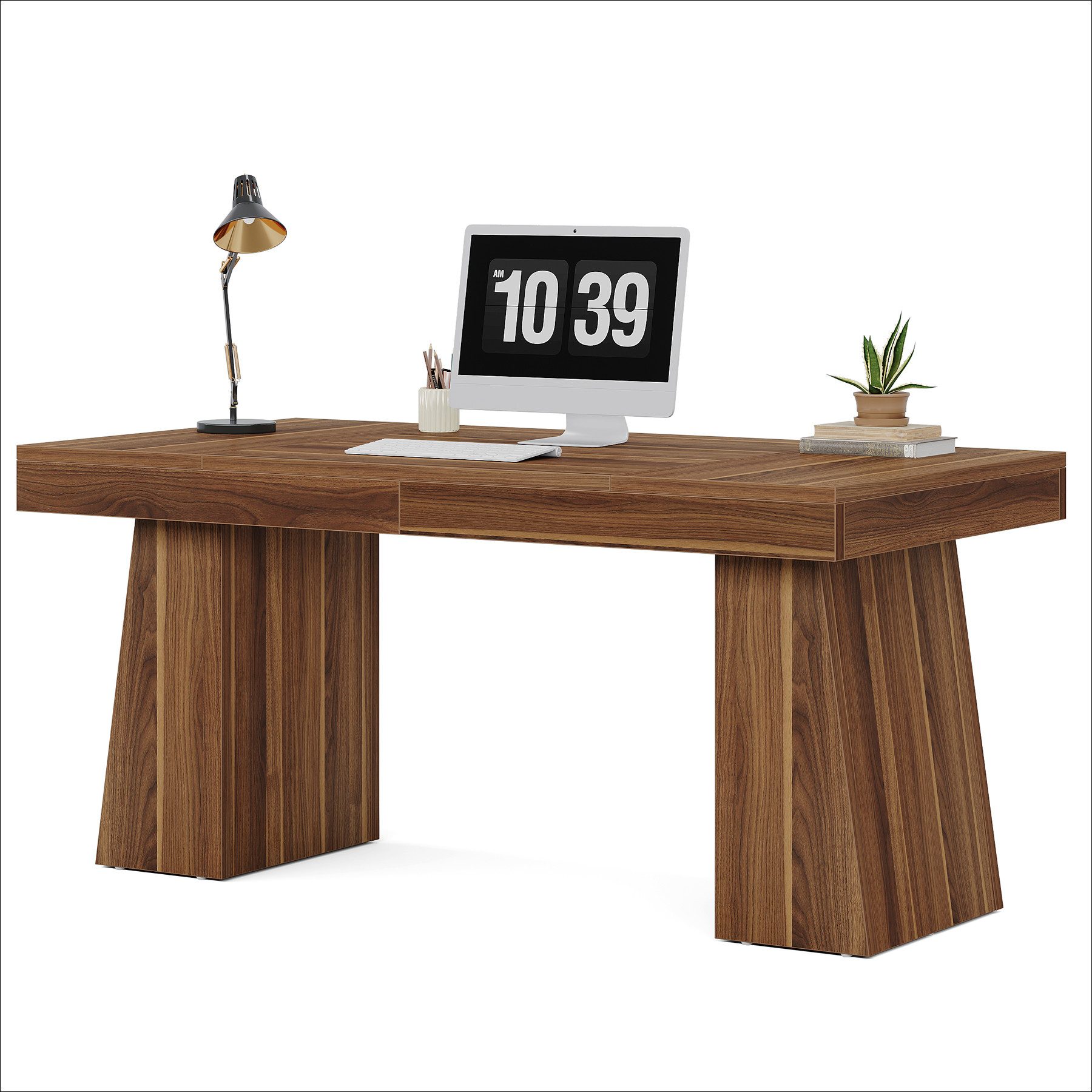 Tribesigns Schreibtisch Chefschreibtisch 140 cm, Büro-Schreibtisch, günstig online kaufen