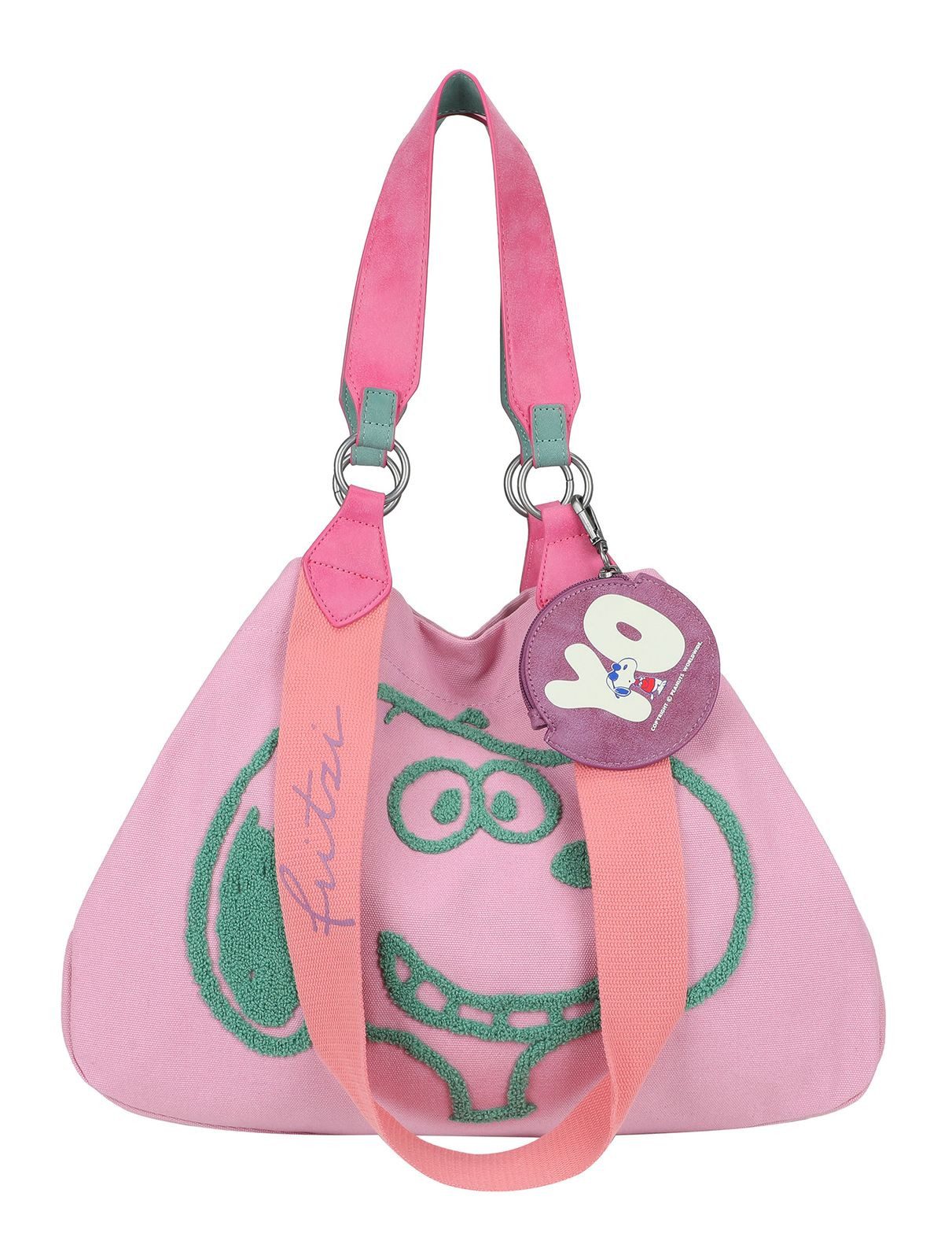 Fritzi aus Preußen Schultertasche Izzy Medium Smile Flocked Shopper (Set, 2-tlg)