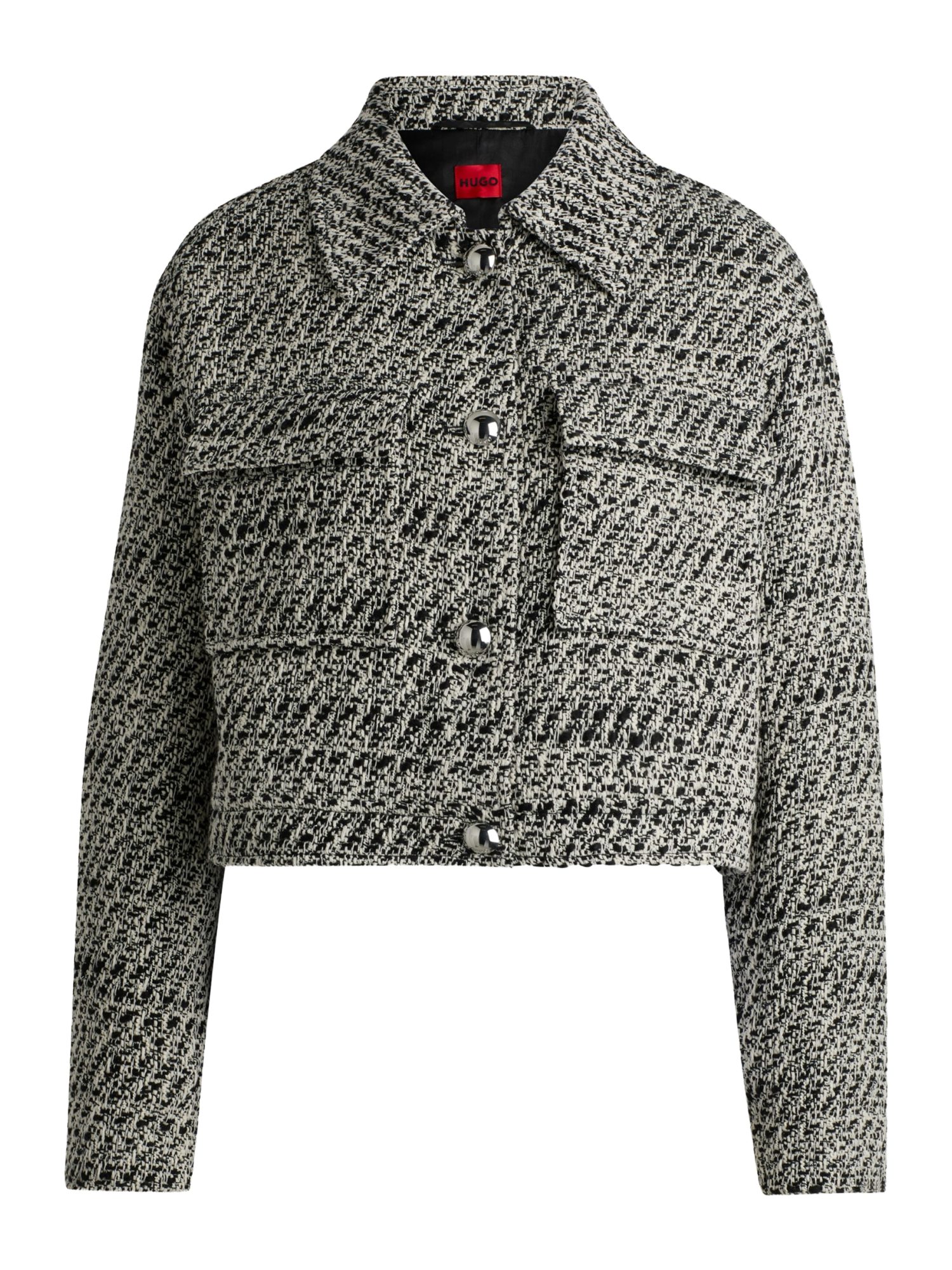 HUGO Kurzjacke HUGO Women RED weiß,Elegant,Baumwolle,Strukturiert,Umlegekragen,Lang,Boxy Fit