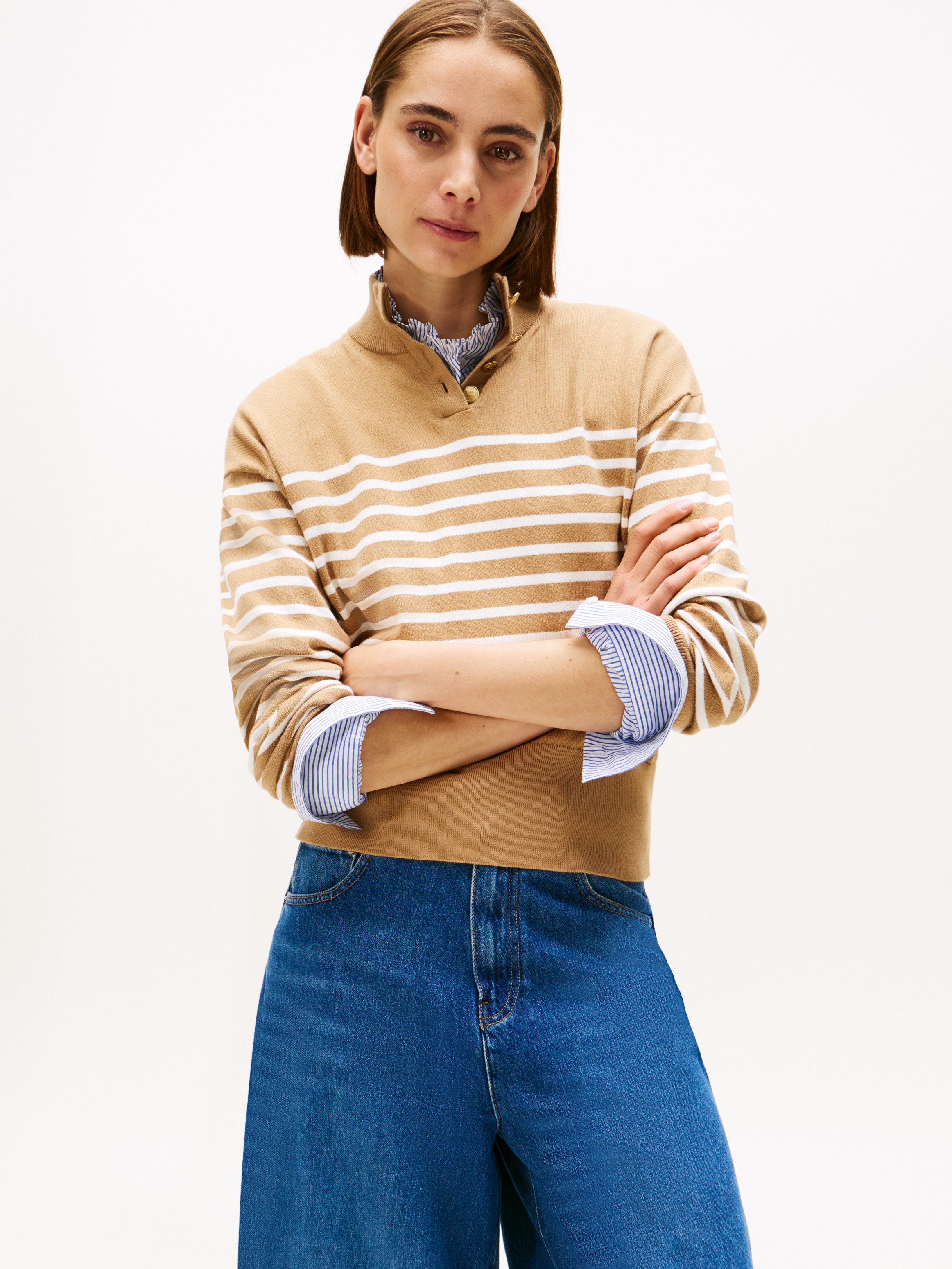 Tommy Hilfiger Strickpullover CO JERSEY GOLD günstig online kaufen