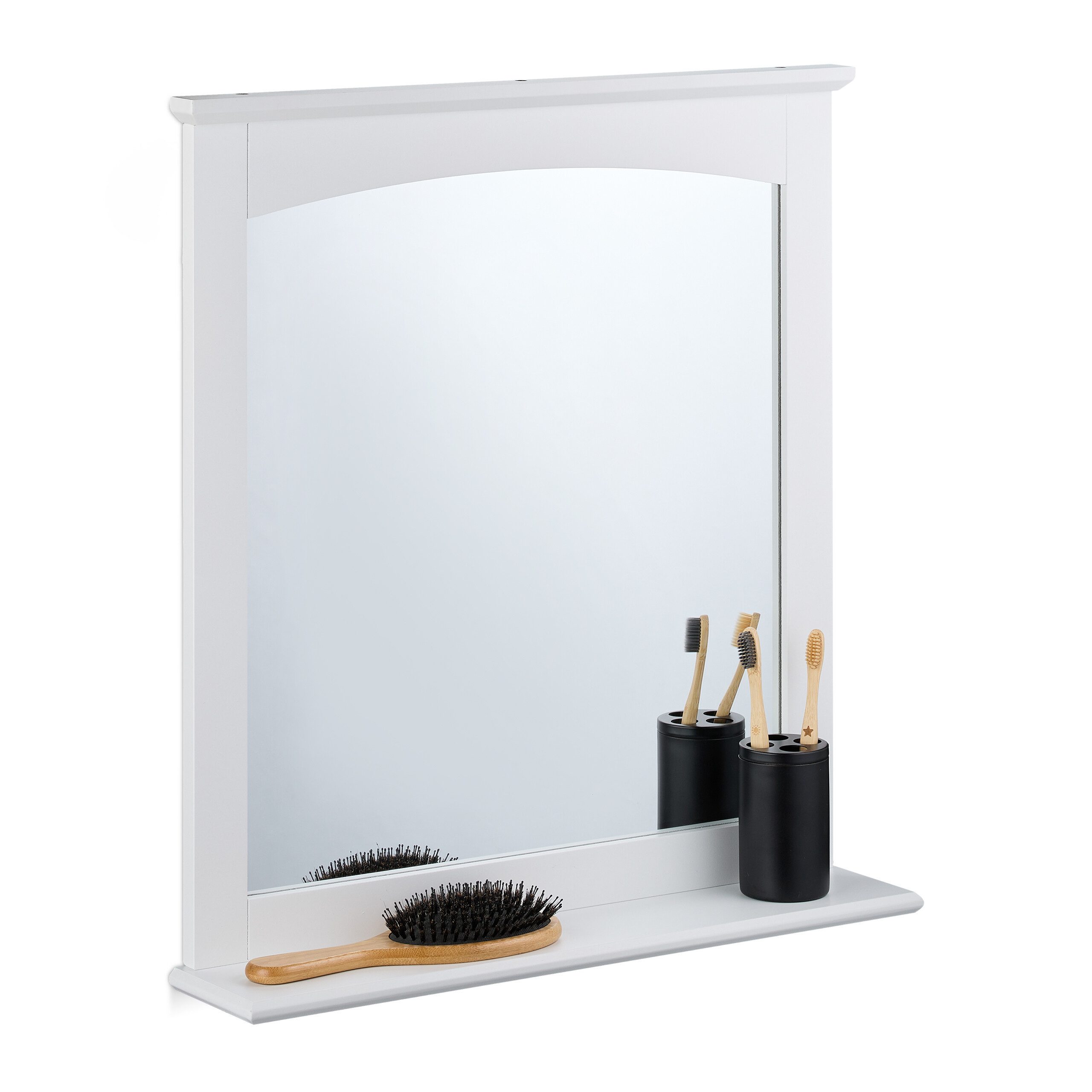 relaxdays Wandspiegel Badezimmerspiegel mit Ablage MDF günstig online kaufen