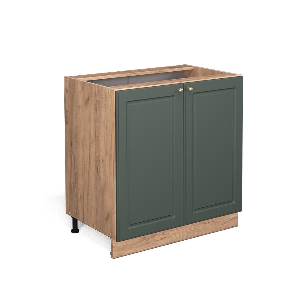 Vicco Spülenunterschrank Fame-Line, Grün-Gold Landhaus/Goldkraft Eiche, günstig online kaufen