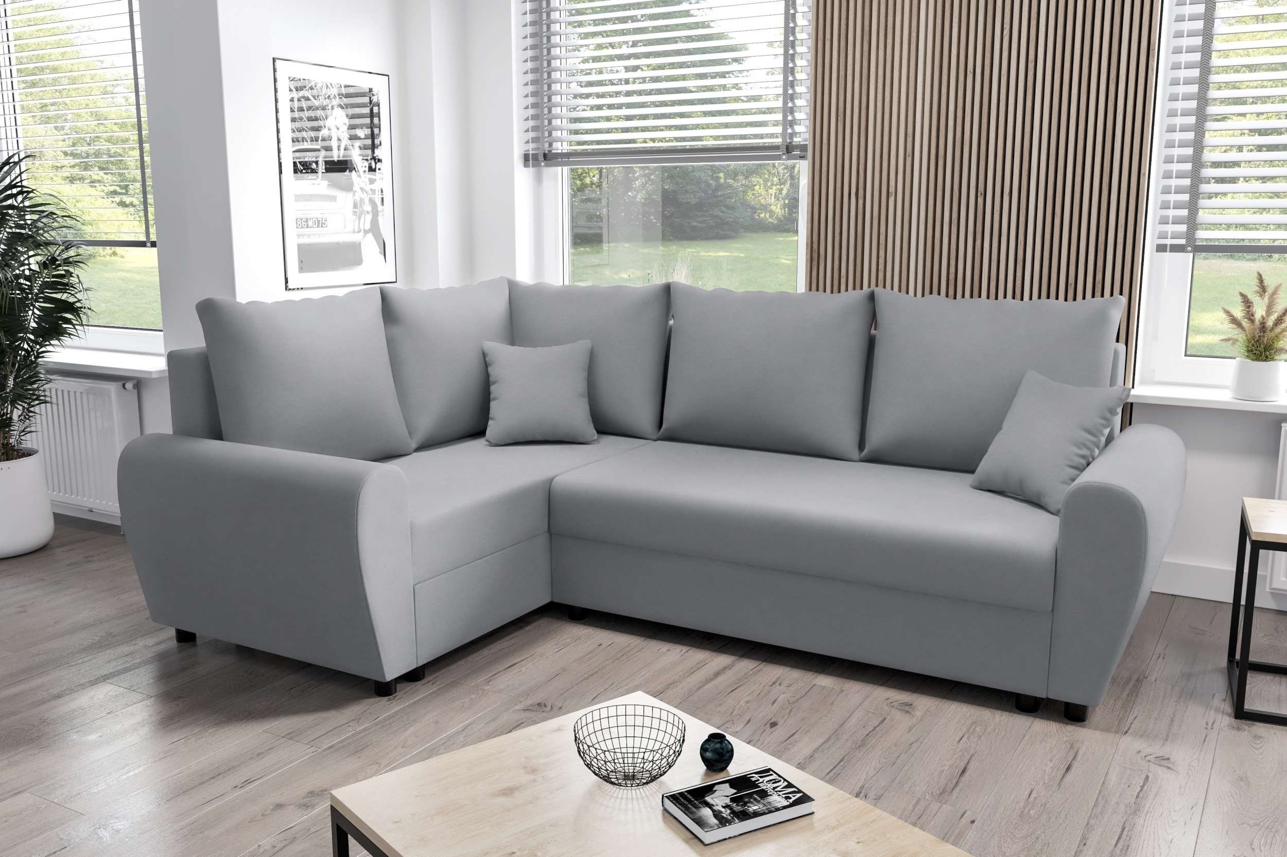 Stylefy Ecksofa Valence, Design Eckcouch, L-Form, Modern Sofa, mit Bettfunktion, Bettkasten, Sitzkomfort, mit