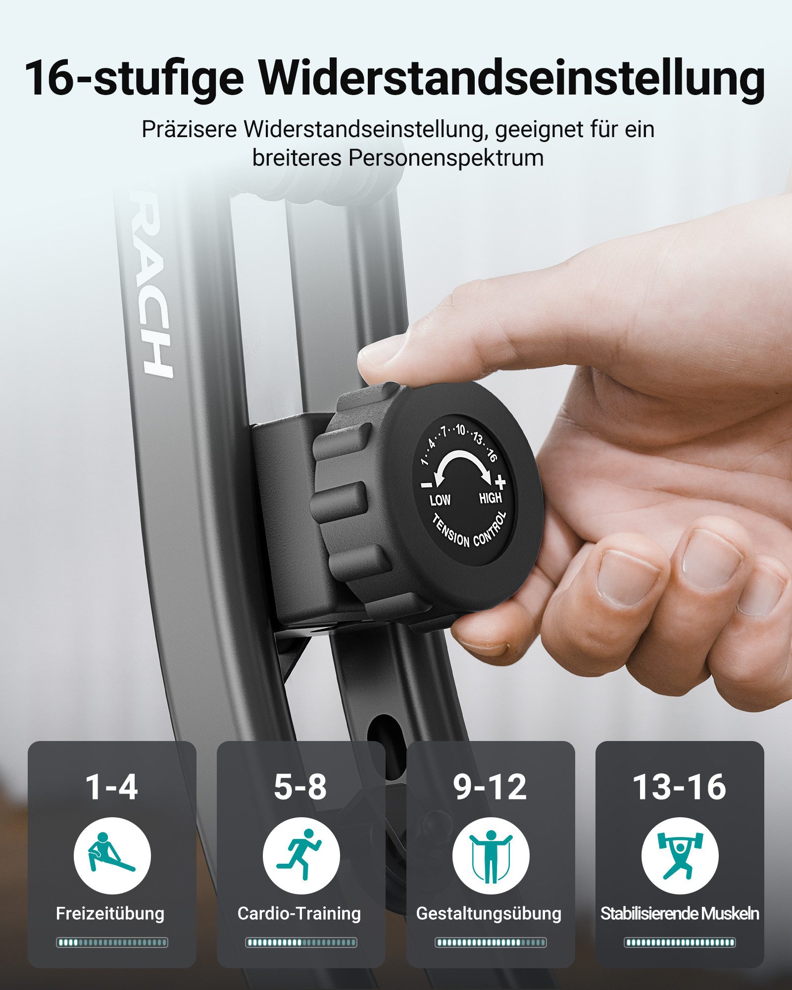 MERACH Fitnessbike Neu 4-in-1 Heimtrainer Fahrrad Klappbar, Extra Bequem & Leise, (mit 16 stufiger magnetischer Widerstand, Tabletständer, 1-tlg., Fahrrad Senioren mit LCD Monitor, Pulsmessung, Kompatibel mit Kinomap), Indoor Bike, Fitnessbikes, bis 136kg Belastbar Hometrainer Fahrrad