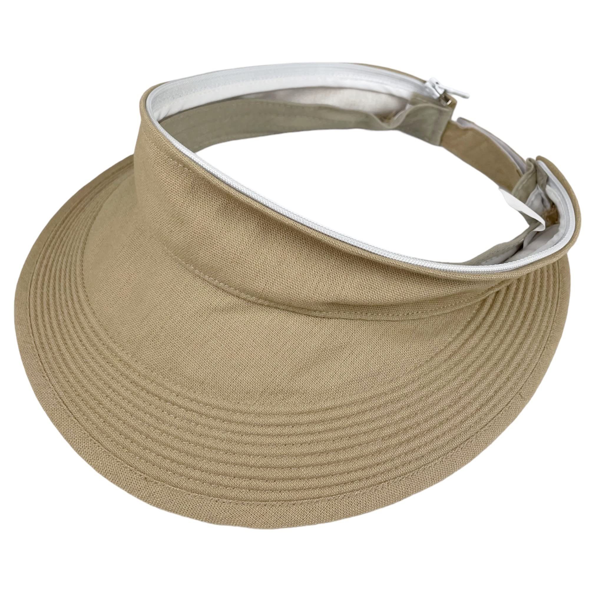 Taschen4life Sonnenhut Visor Cap 2in1 Sonnencap Basecap & Sonnenschutz in Einem, unisex, aus Leinen – Bild 5 von 5