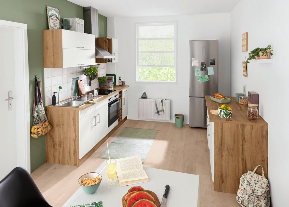 HELD MÖBEL Küchenzeile Colmar, mit E-Geräten, Breite 240 cm, Wahlweise mit  Aufbauservice