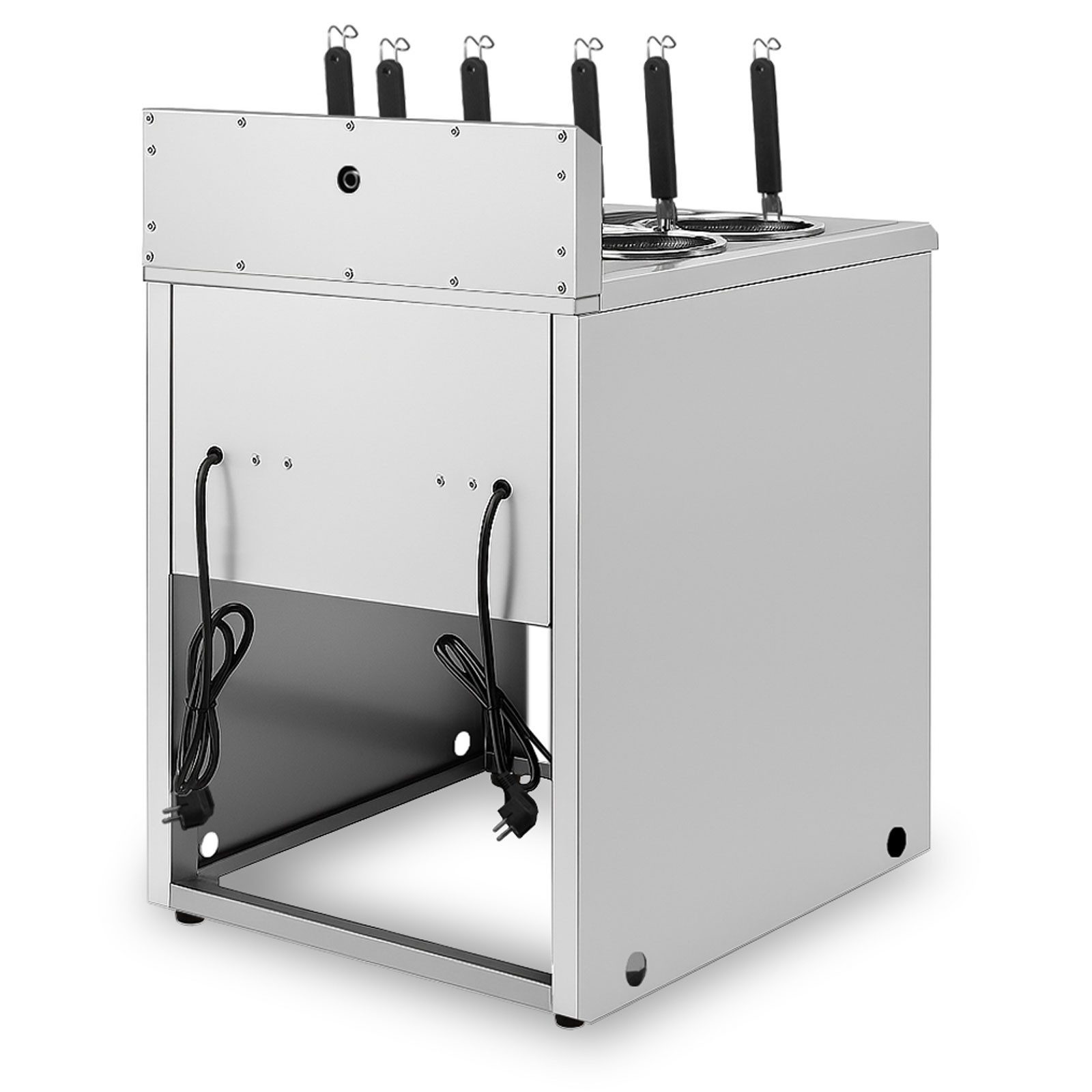 vertes Spaghettitopf Gastro Nudelkocher mit Stand Pastakocher aus Edelstahl, 3x 1700 Watt, 3 separate Kochbecken zu je 14 Liter