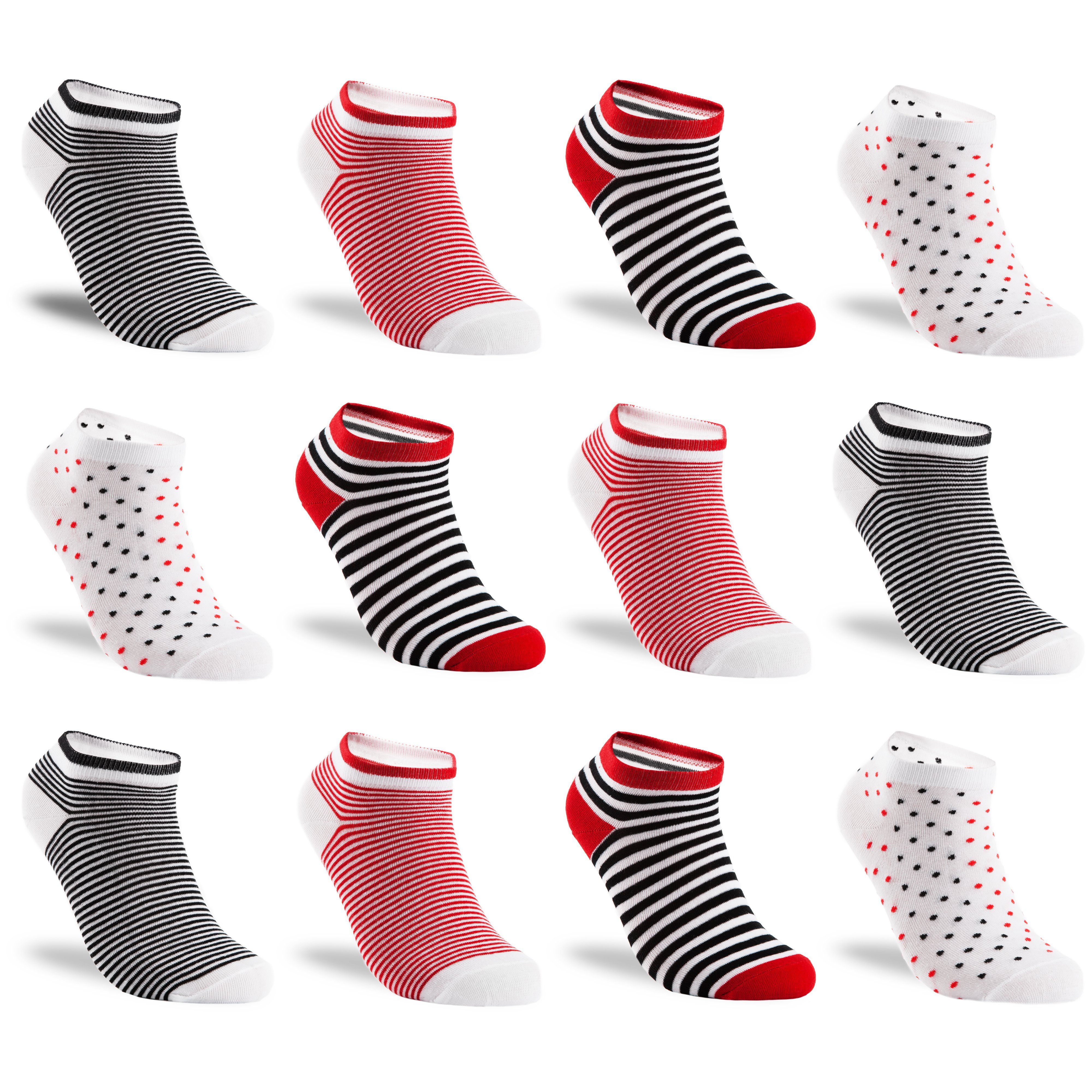 TEXEMP Sneakersocken 6, 12, 18 Paar Damen Sneaker Socken Kinder Baumwolle Freizeit Sport (Packung, 6-Paar) 90% Baumwolle Model 1