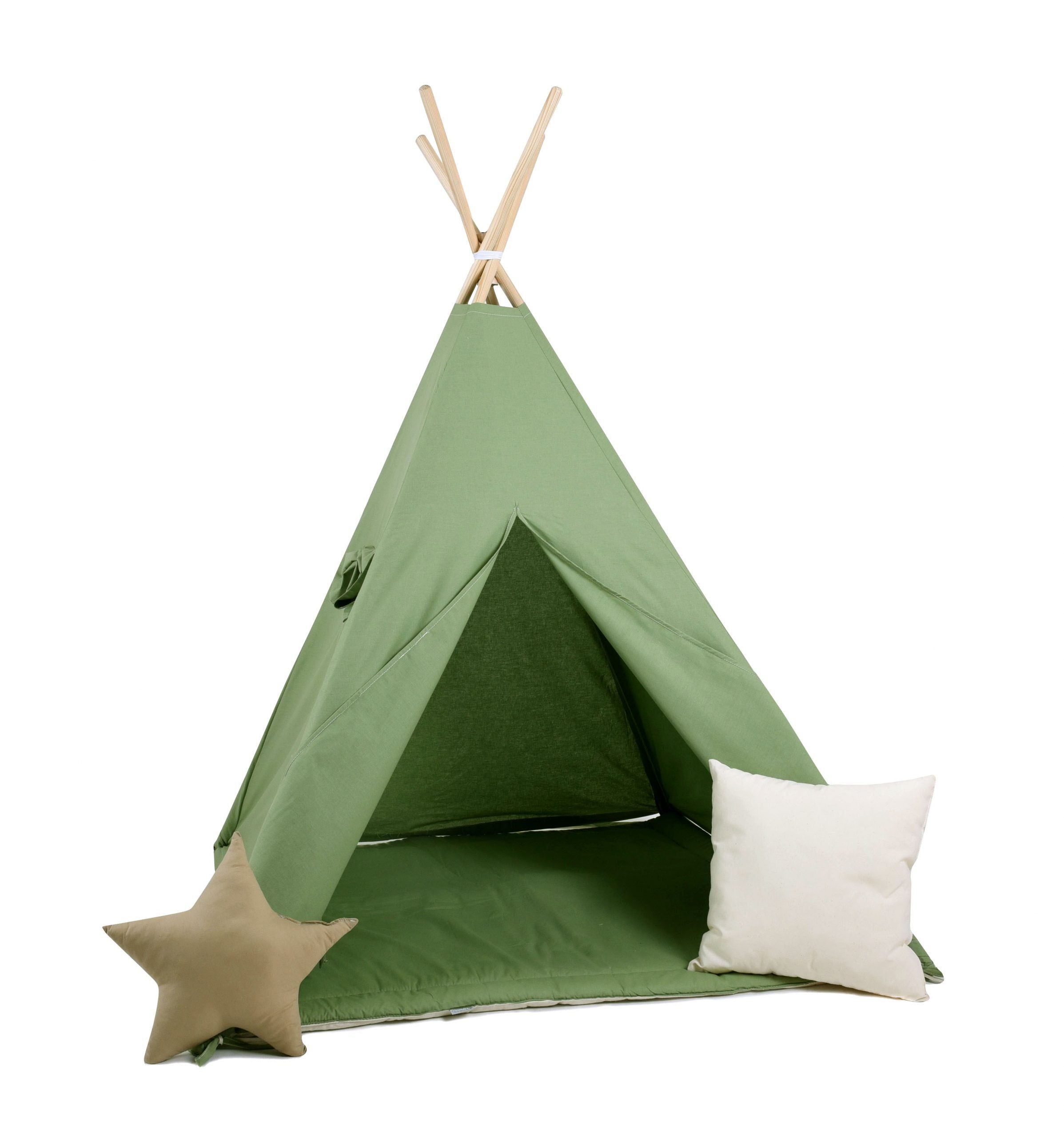 Rainbow Kids Tipi-Zelt Waldgeist, Personen: 2 (mit kleinem Zubehör, 4 tlg., mit 2 Kissen und Matte)