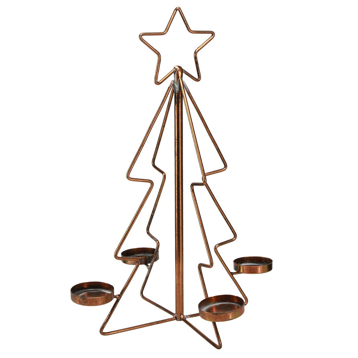 Viana Kerzenhalter Weihnachtlicher Teelichthalter Tannenbaum Bronze Antik-Look