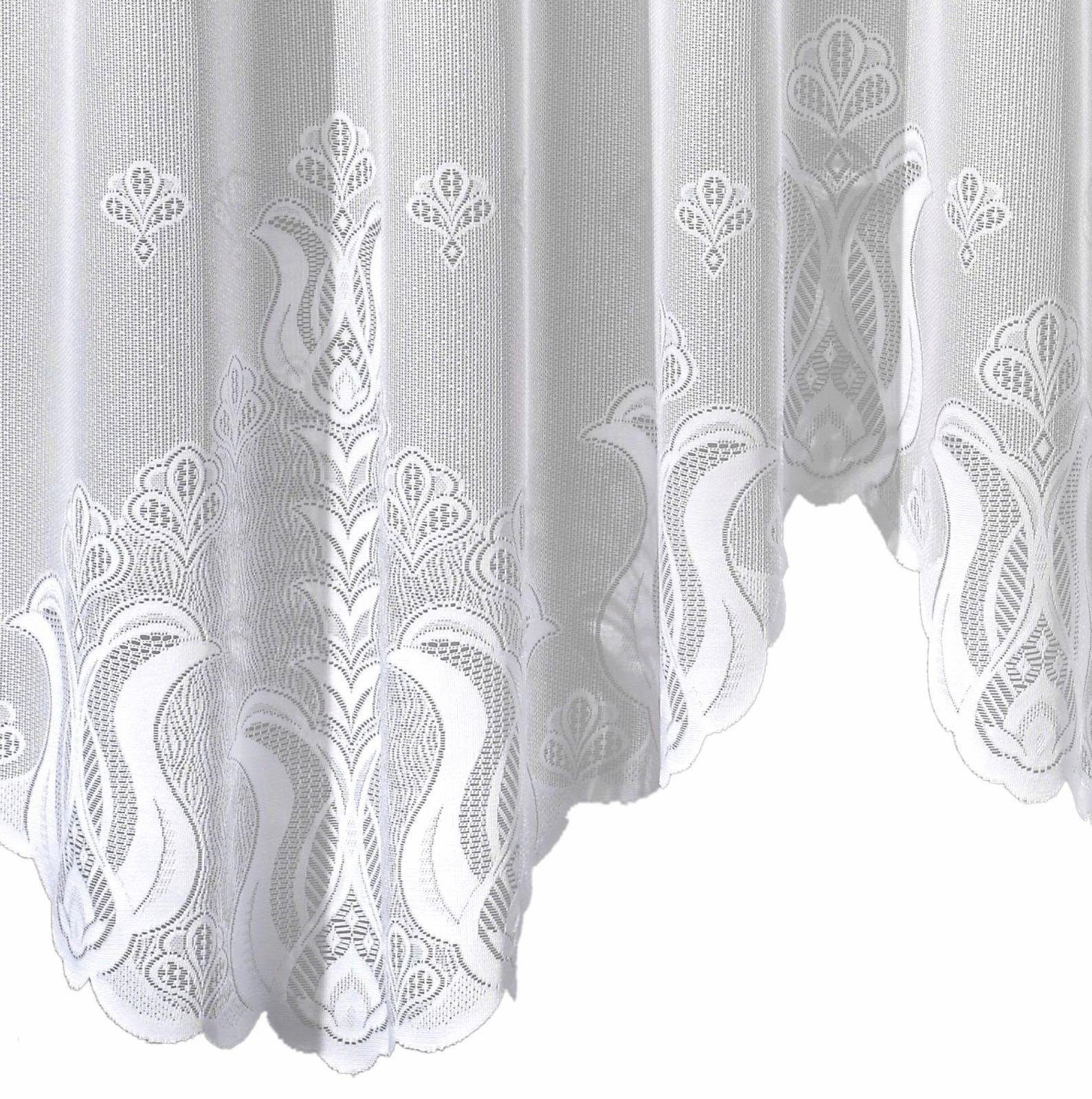Weckbrodt Gardine Alina (1 St), Kräuselband, halbtransparent, Jacquard, Bogenstore, Jacquard, halbtransparent, Allover, Motiv, Bordüre, Store