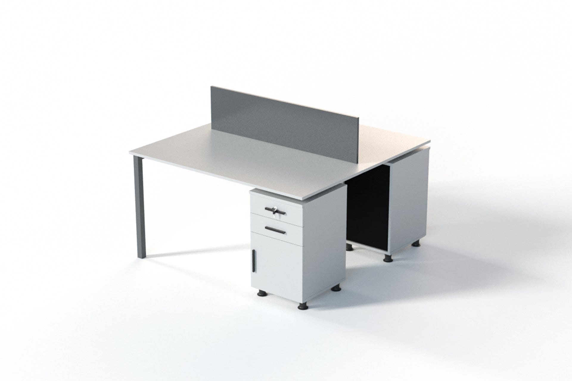 JVmoebel Schreibtisch Moderner weißer Schreibtisch mit Schubladen Metallgestell, Made in Europa