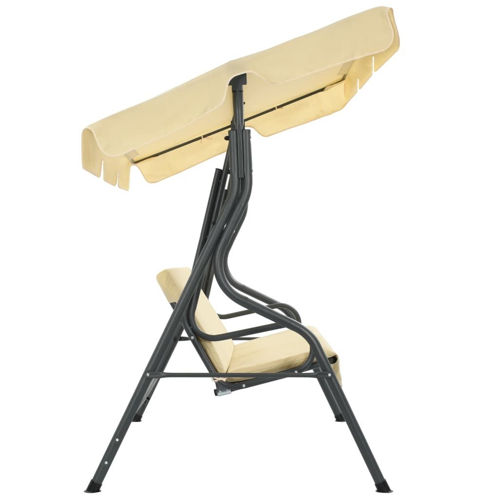 vidaXL Hollywoodschaukel 170 x 110 x 153 cm Hollywoodschaukel Cremeweiß 170x110x153 cm, Textilene