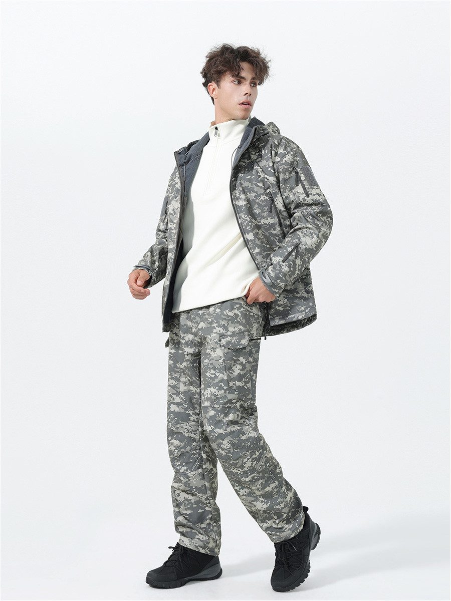 YOUTHUP Freizeitanzug, Herren winddichter, warmer Camouflage-Outdooranzug