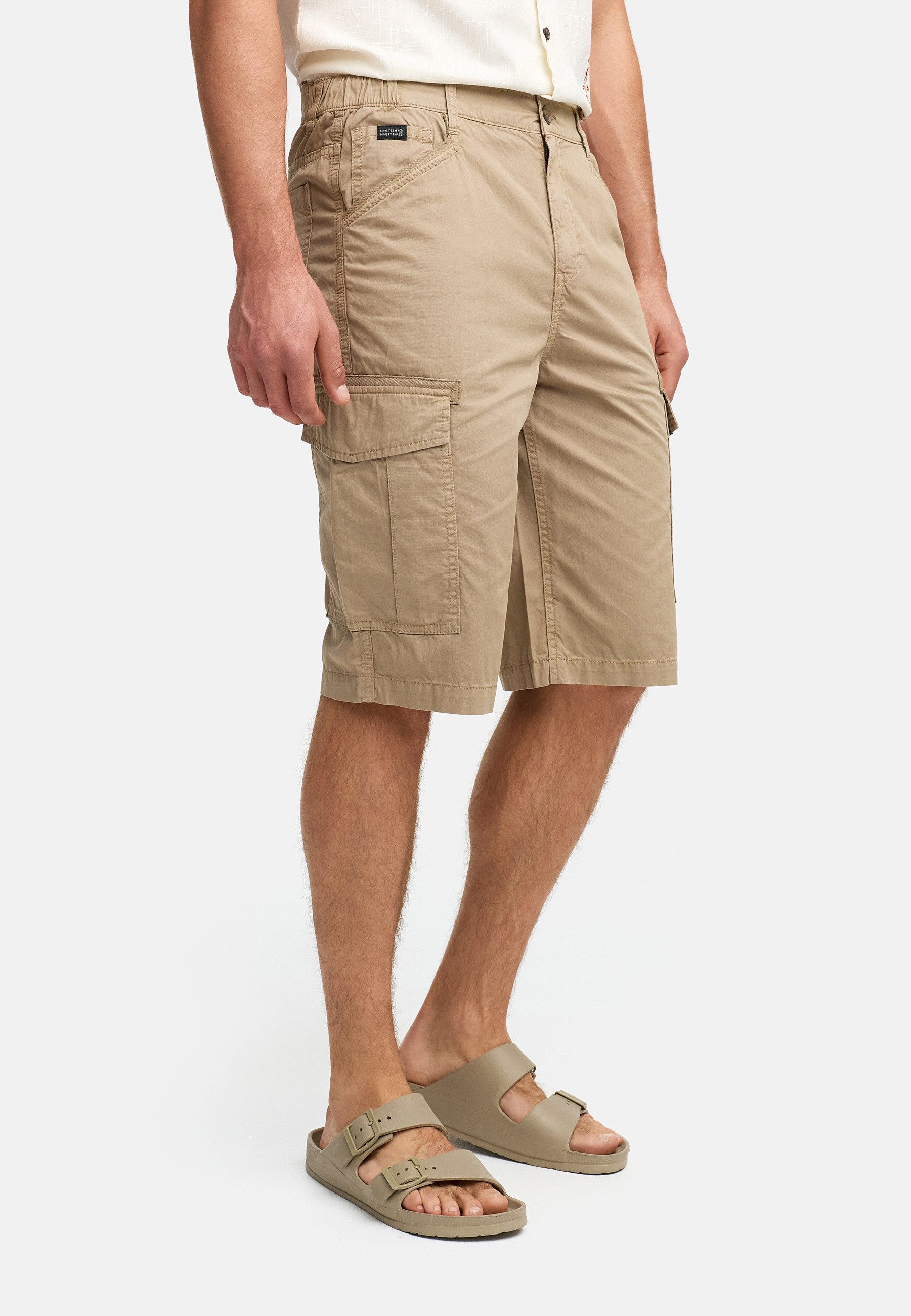 Indicode Cargoshorts Herren INNadim Cargoshorts aus Baumwolle mit elastischen Einsätzen am Bund für eine flexible Passform