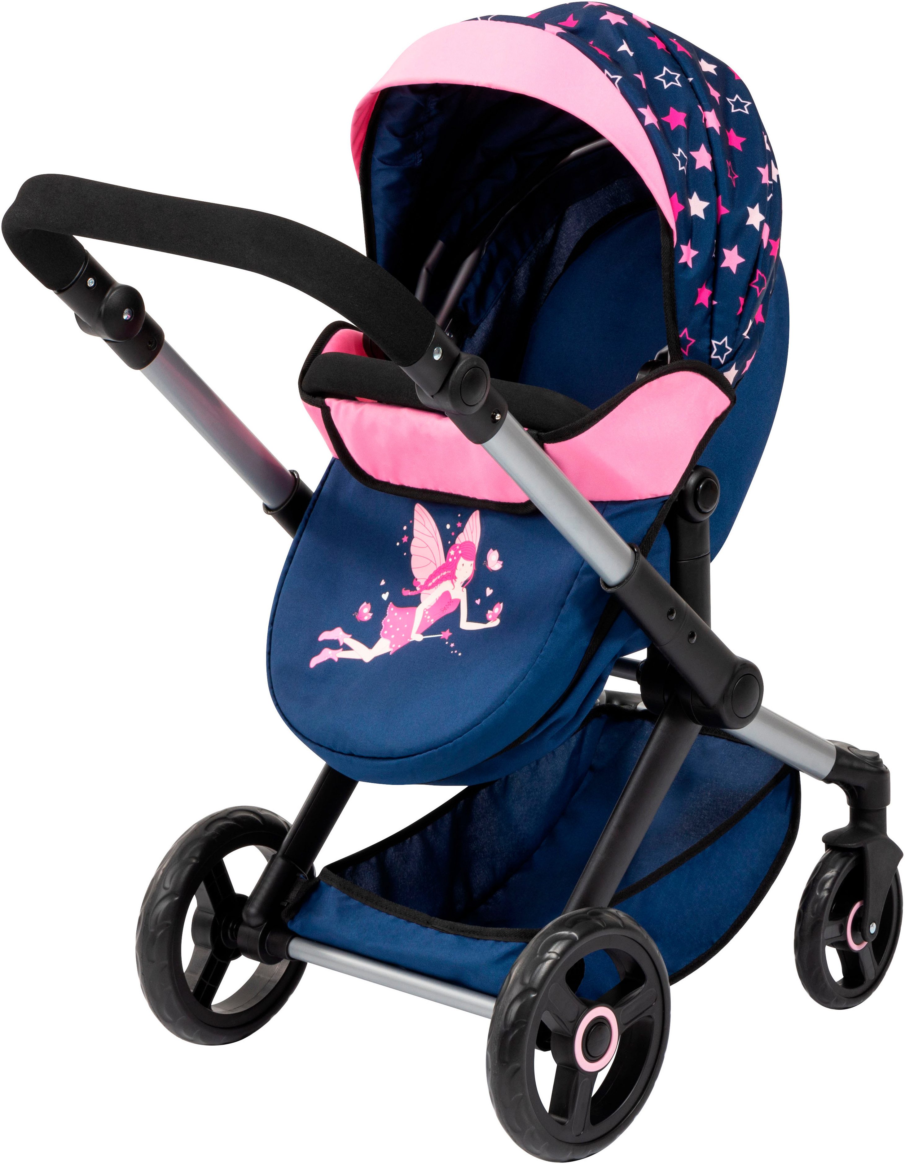Bayer Kombi-Puppenwagen Xeo, blau/pink Sternchen günstig online kaufen