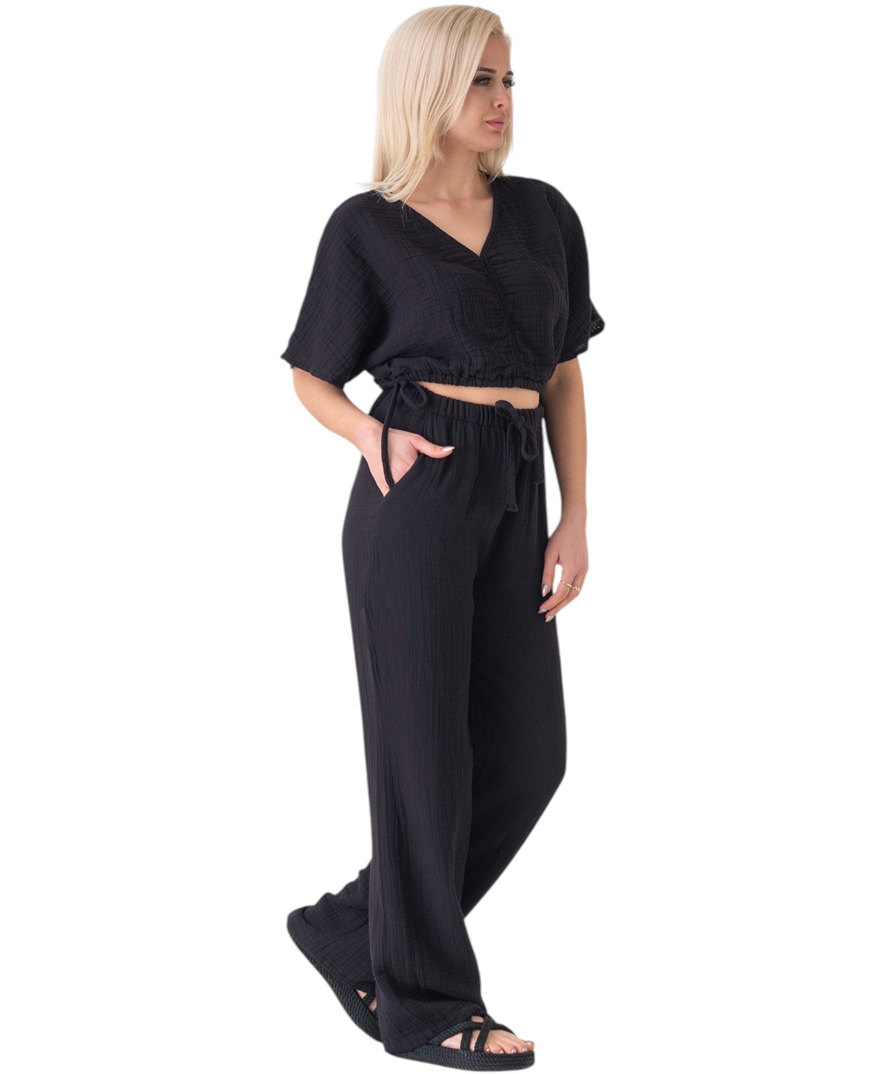 WENOR Palazzohose Musselin Damen Sommerhose 100 % günstig online kaufen