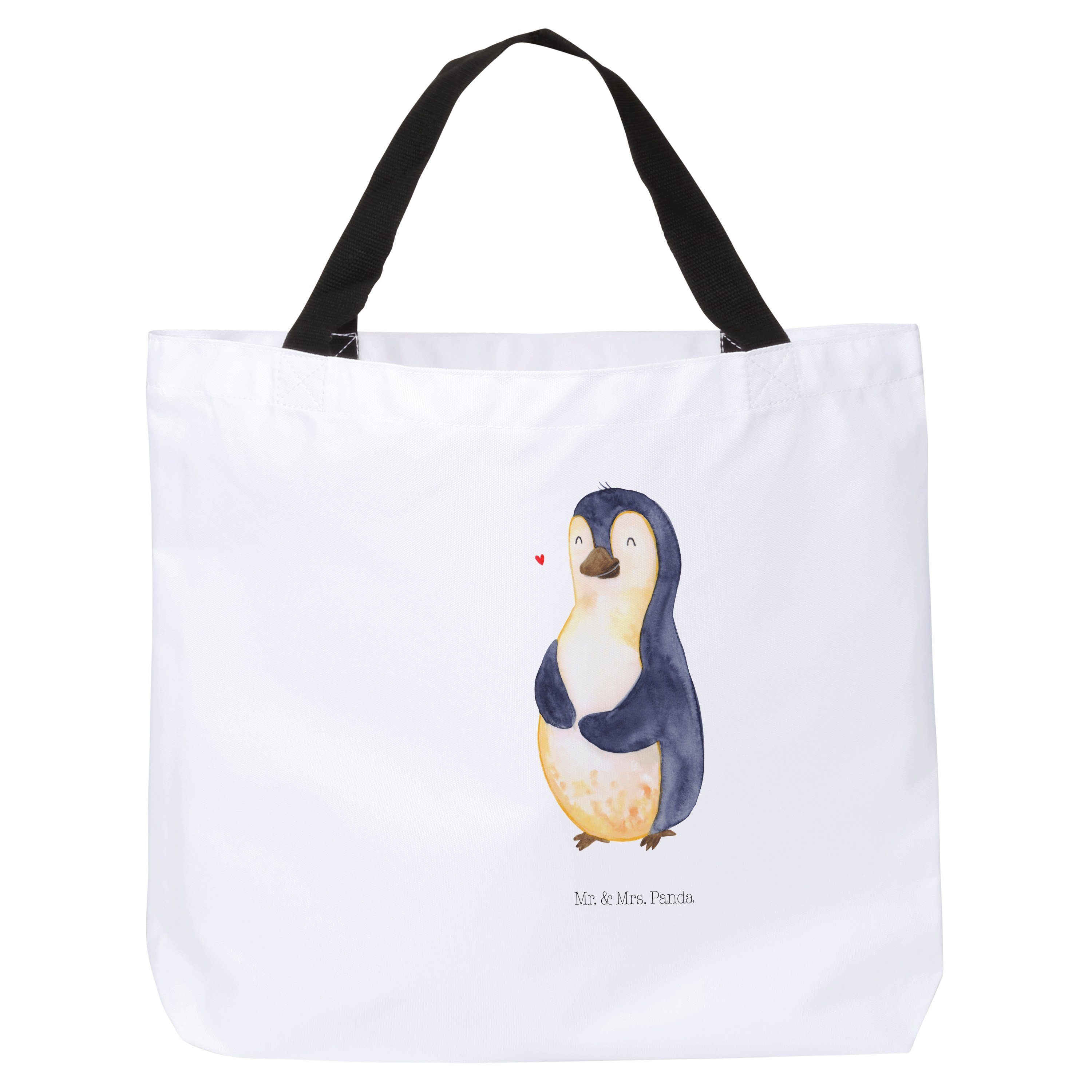 Mr. & Mrs. Panda Shopper Diät Körp Shopper, Tasche, (1-tlg) Geschenk, Pinguin - - Weiß Einkaufstasche