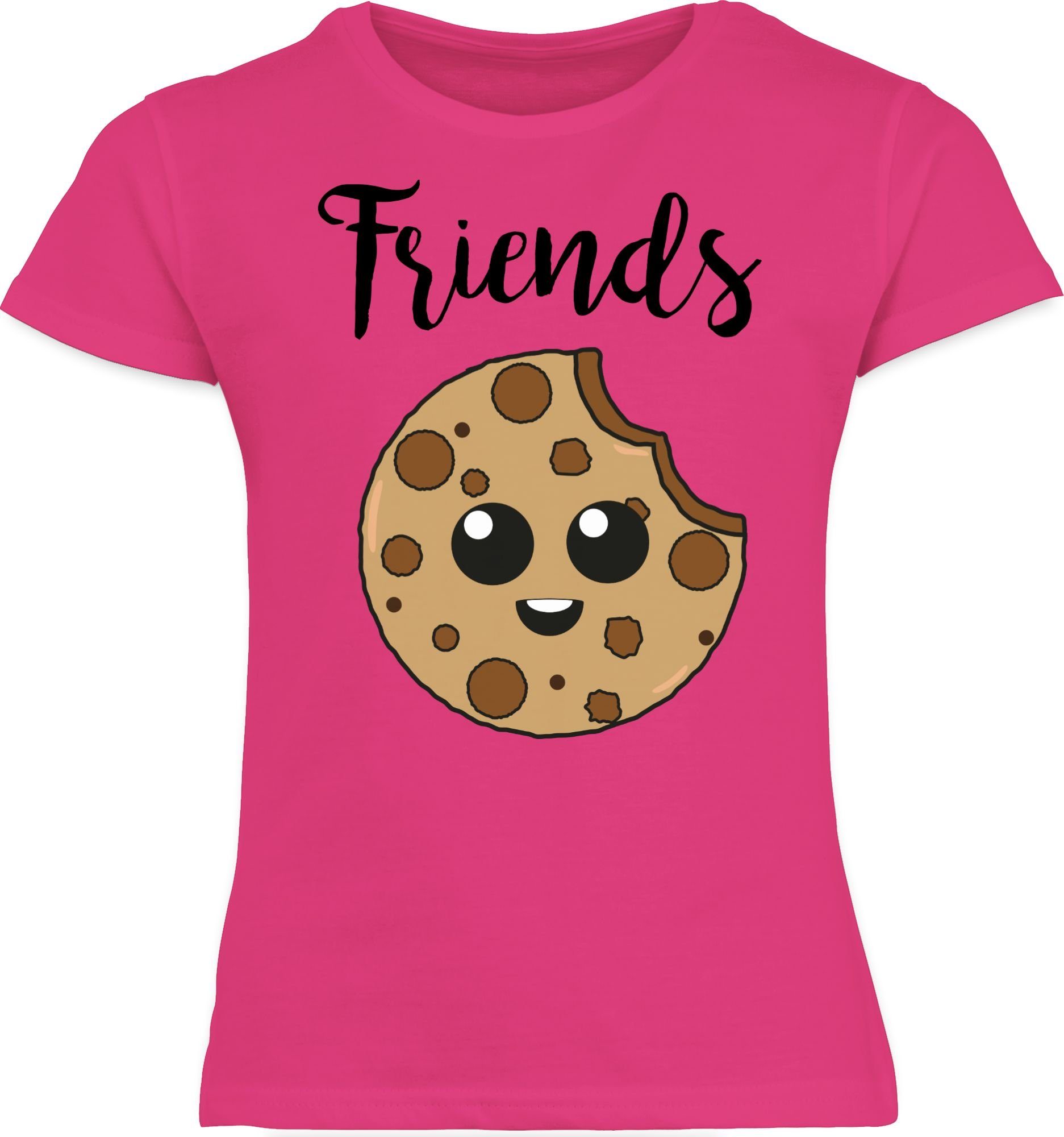 2 Shirtracer Kind Friends Partner-Look Friends Fuchsia T-Shirt Cookies Best Familie -