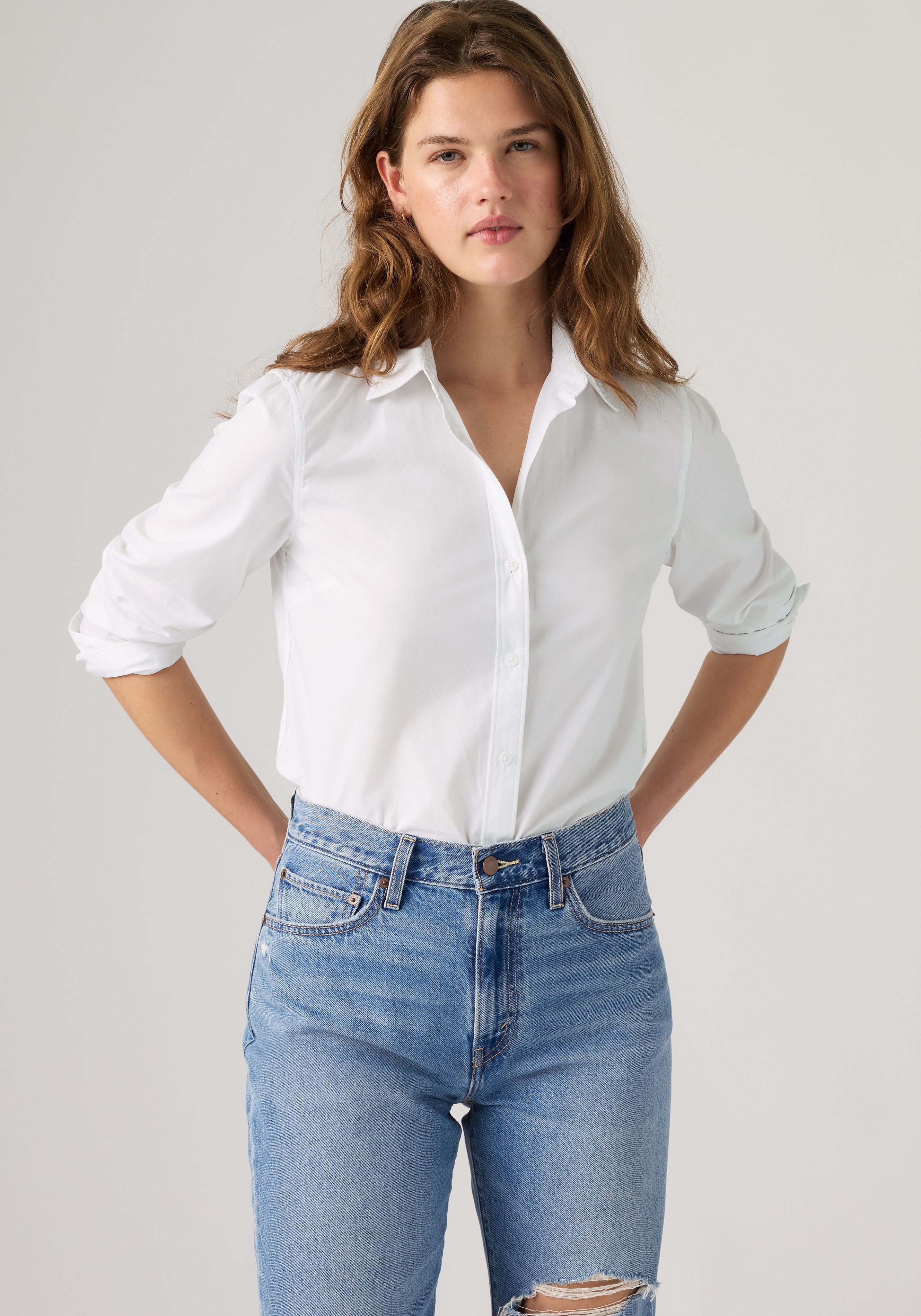Levi's® Hemdbluse CARLILE CLASSIC POPLIN SHIRT Klassischer Hemdblusenkragen