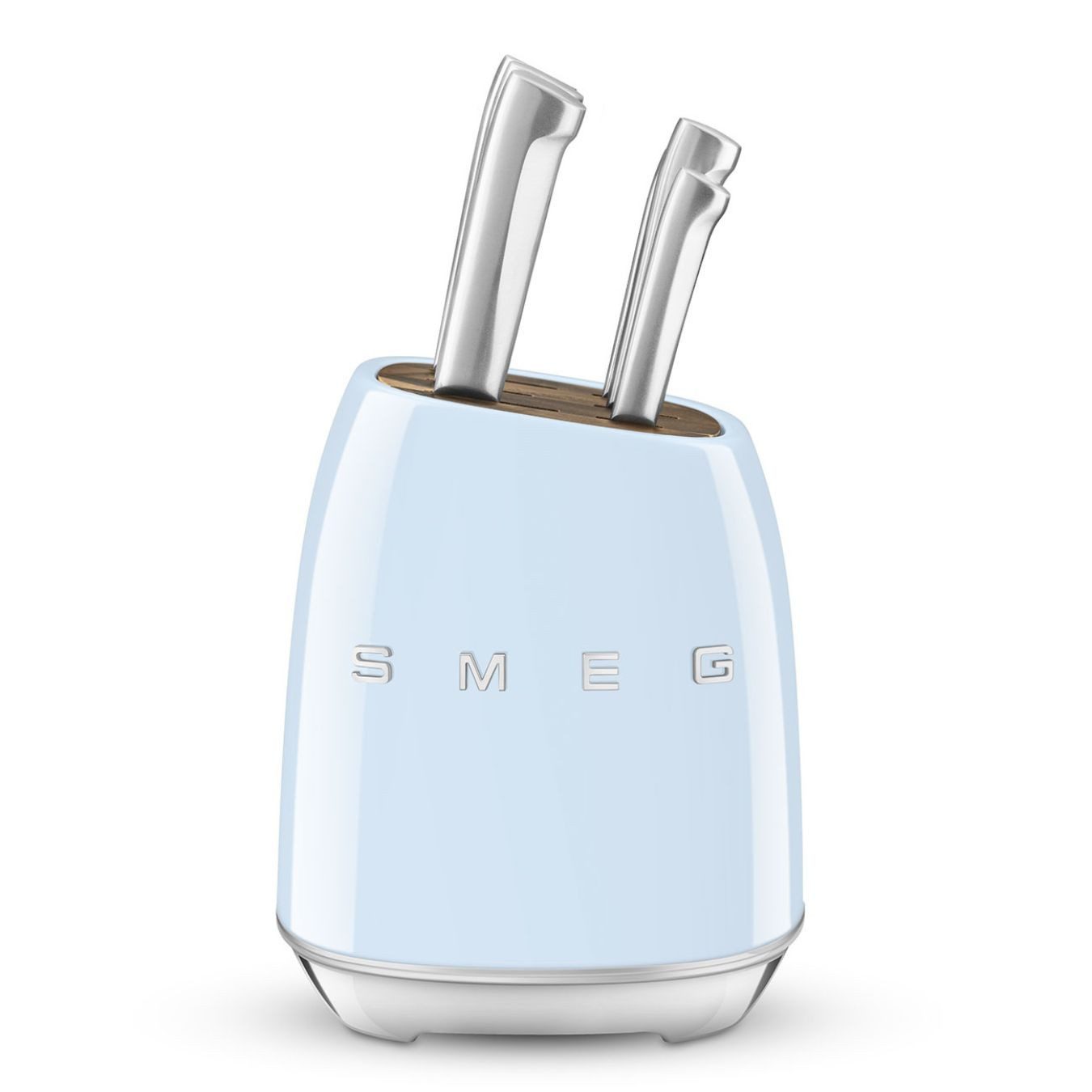 Smeg Messerblock KBSF0 aus Edelstahl mit Koch-, Allzweck- & Gemüsemesser