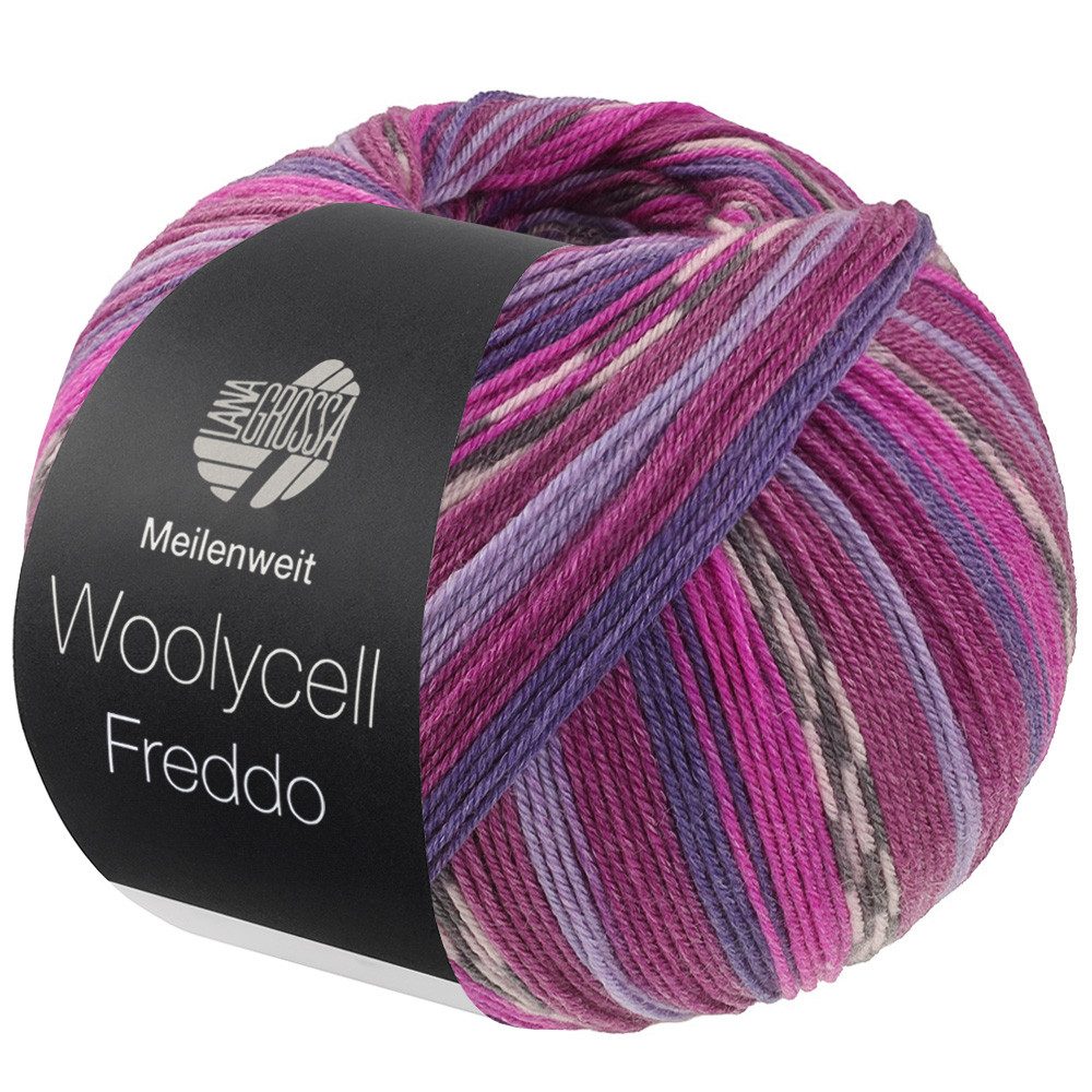 LANA GROSSA WOOLYCELL FREDDO 4-fach Sockengarn ohne Polyamidanteil Häkelwolle, 400 m (4-fach Sockengarn ohne Polyamidanteil), 100 g