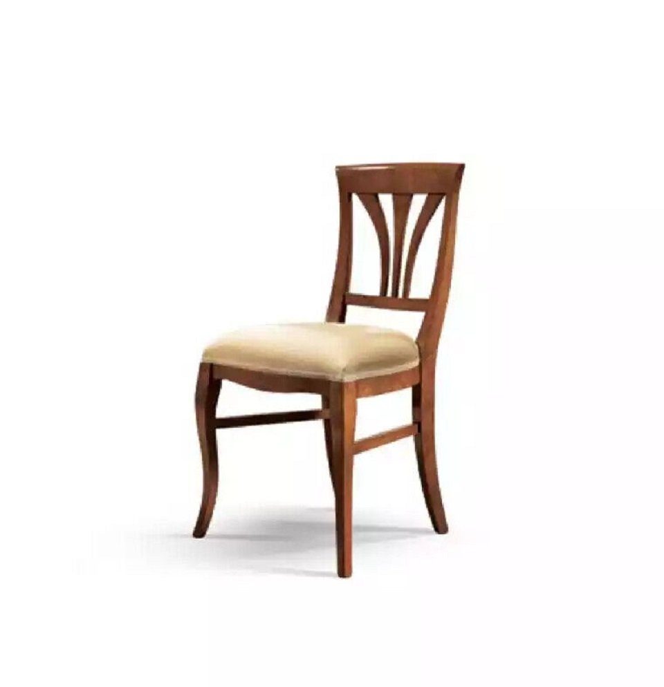 JVmoebel Esszimmerstuhl Braun Stuhl ohne Armlehne Holz Esszimmer Design Klassisch (1 St), Made in Italy