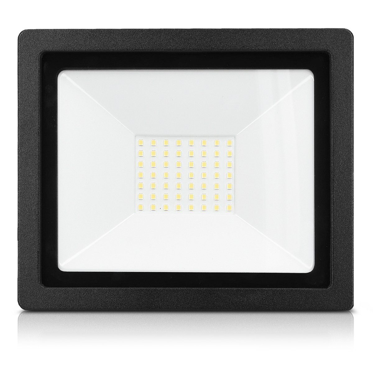 LED Strahler 50W Stromkabel LED fest Flutlicht kwmobile 3250 Flutlichtstrahler, - Lumen mit integriert, LED