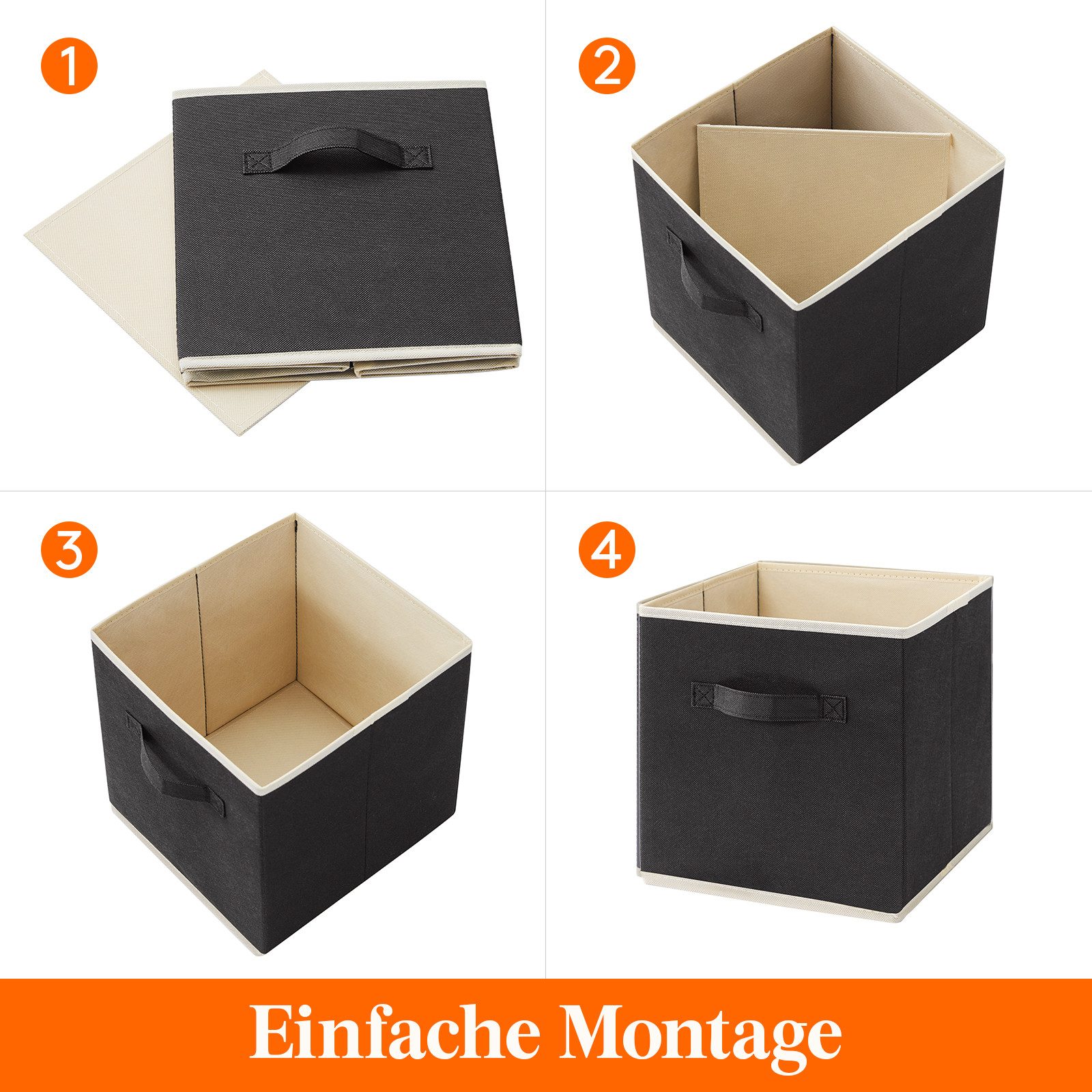 Lifewit Aufbewahrungsdose 16 Stück Aufbewahrungsbox aus Stoff, Faltbar Aufbewahrungswürfel