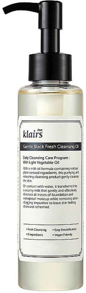 Dear Klairs Gesichts-Reinigungsöl Gentle Black Fresh Cleansing Oil