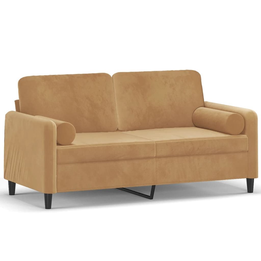 vidaXL Sofa 2-Sitzer-Sofa mit Zierkissen Braun günstig online kaufen