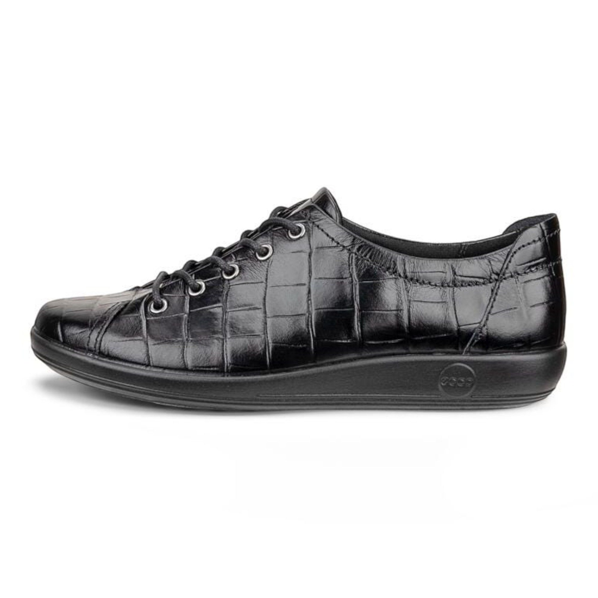 Ecco Soft 2.0 Tie (leichte und flexible Sohle) 2026 schwarz Damen Sneaker