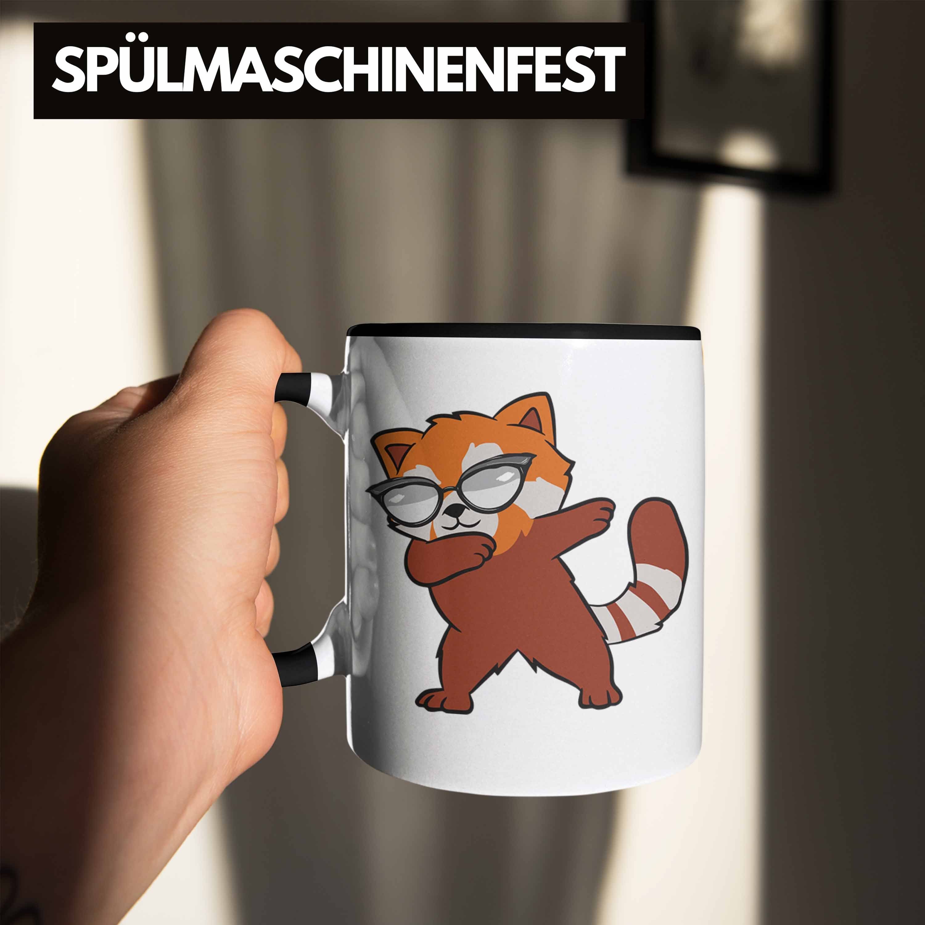 Panda Trendation Cooler Roter Grafik Lustige Trendation Schwarz Jungs Dancing Tasse Mädchen Tasse für Dab - Geschenkidee Musik Kinder