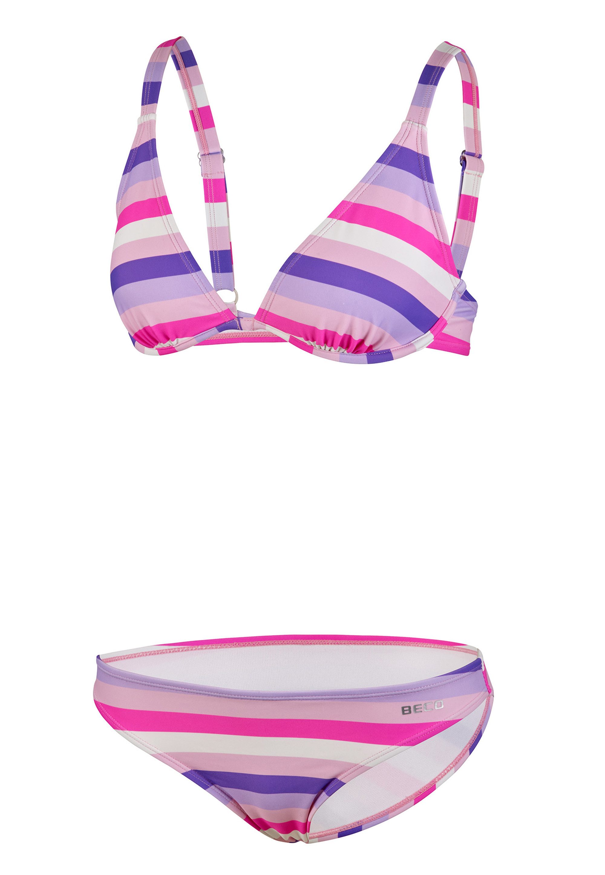 Beco Beermann Triangel-Bikini-Top Fresh Stripes, in frischem Pastell