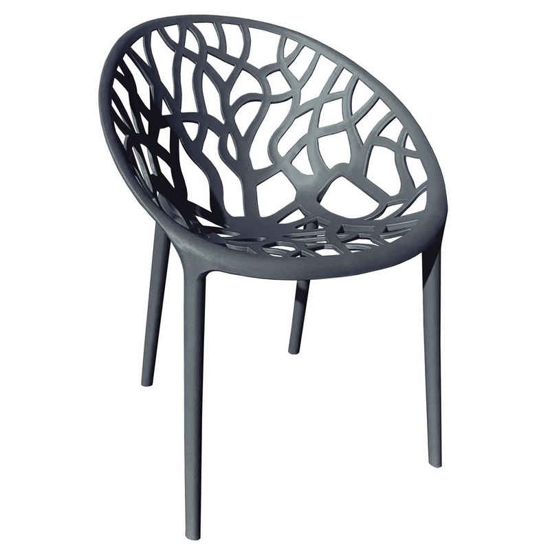 TRISENS Gartenstuhl »Delia« (einzeln oder im Set, 1 St), Gartenstuhl Kunststoff Stapelstuhl Bistrostuhl Küchenstuhl Stuhl Stapelbar