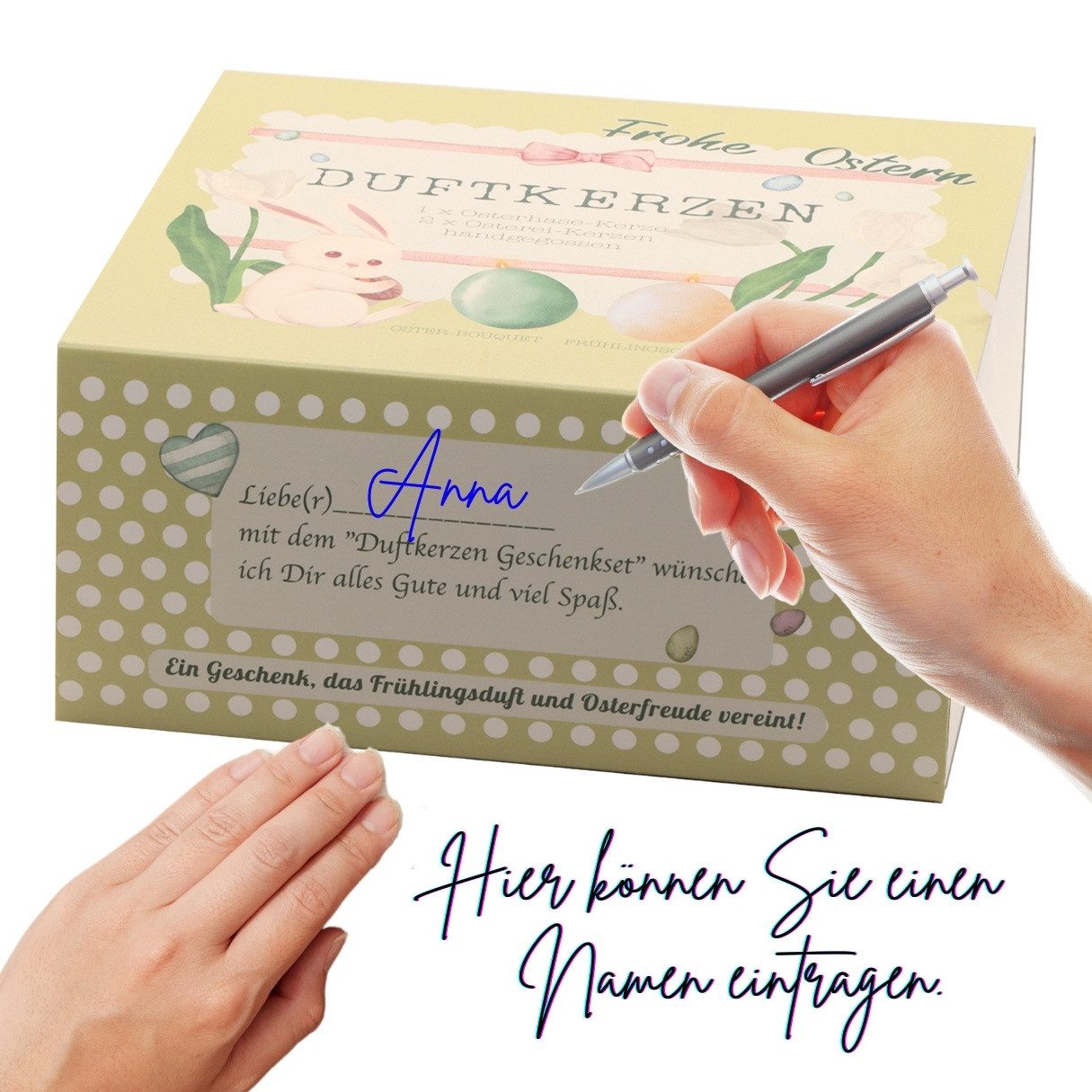 Lucadeau Osterhase Oster-Geschenke für Frauen - Osterhase & 2 Osterei Duftkerzen (Geschenkset zu Ostern, 3Duftkerzen mit 1 Osterhase & 2 Osterei), Geschenk zu Ostern, Ostergeschenk für Frauen, angenehme Düfte