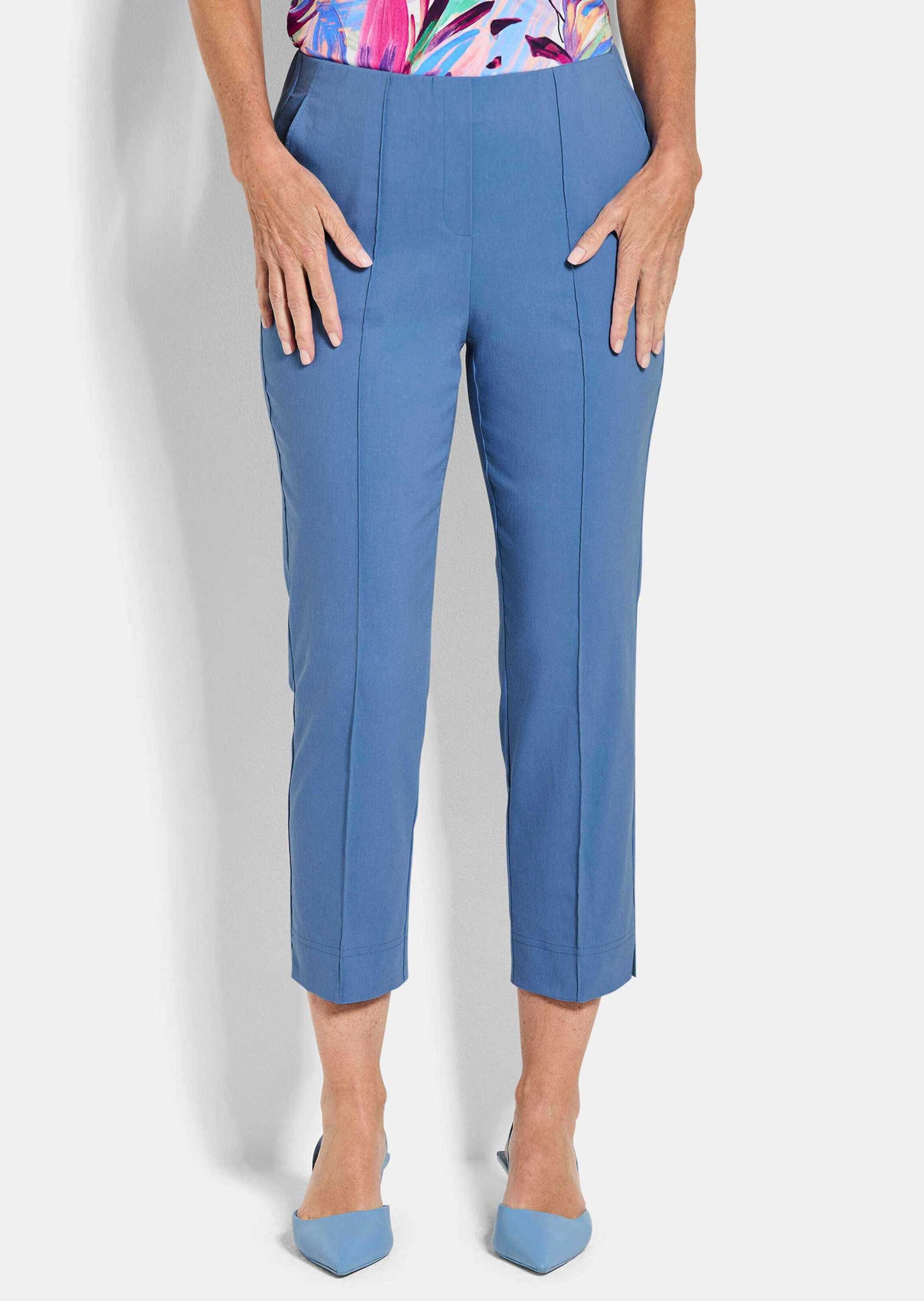 GOLDNER Stretch-Hose Kurzgröße: Elegante 7/8-Hose mit Biesen Stretchhose mi günstig online kaufen