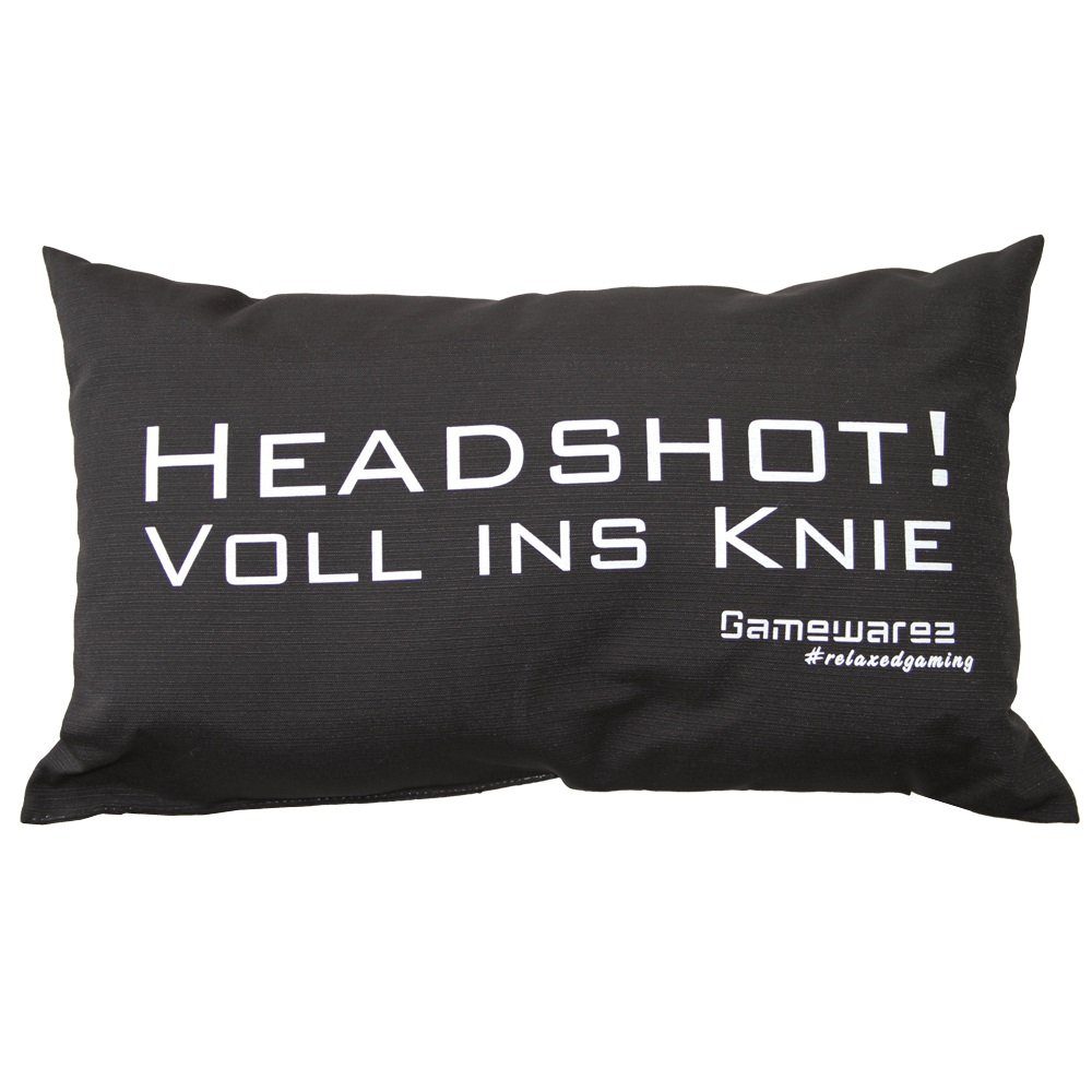GAMEWAREZ Sitzsack "Headshot! Voll ins Knie", schwarz, 30x50cm