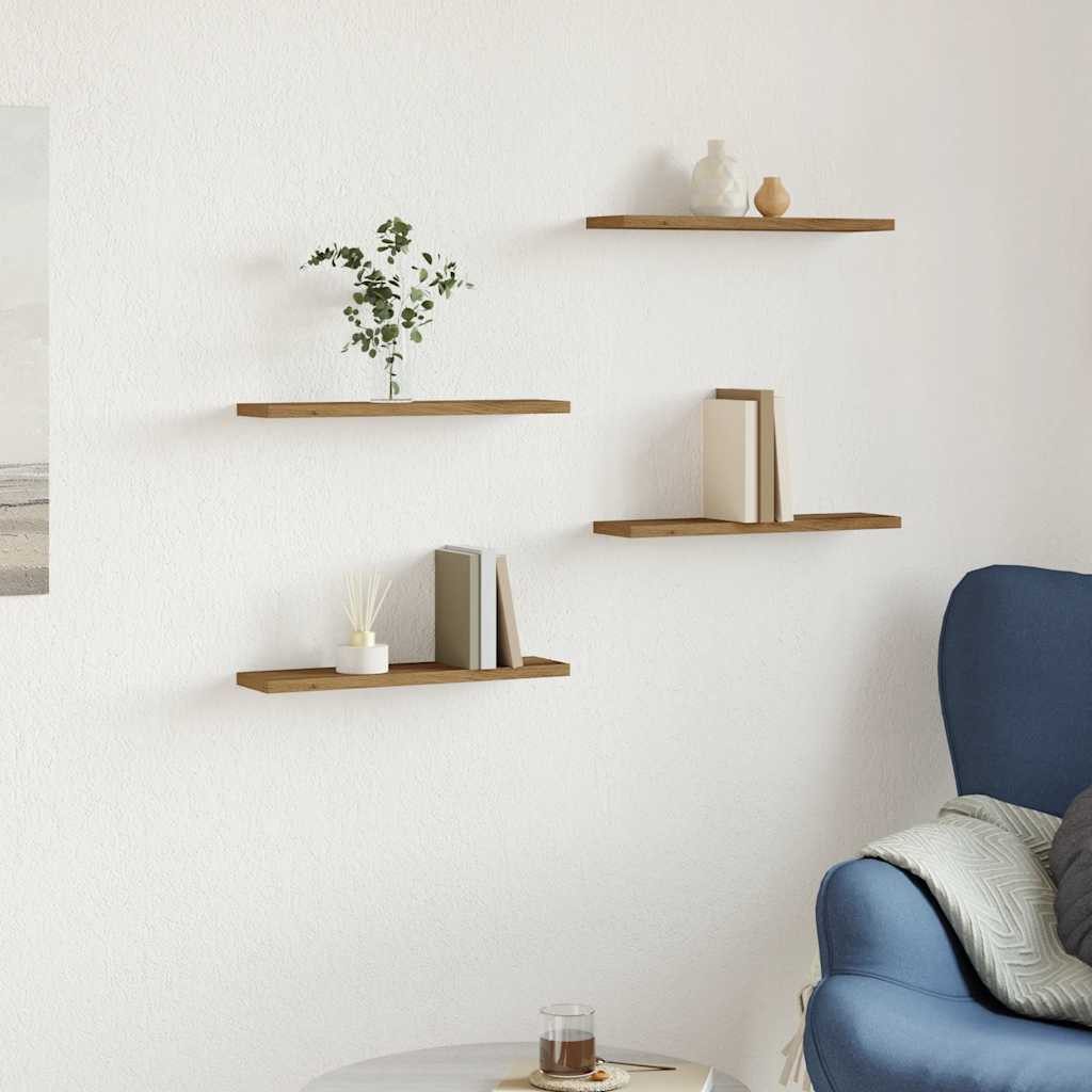 vidaXL Bücherregal Wandregale 4 Stk. Artisan-Eiche günstig online kaufen
