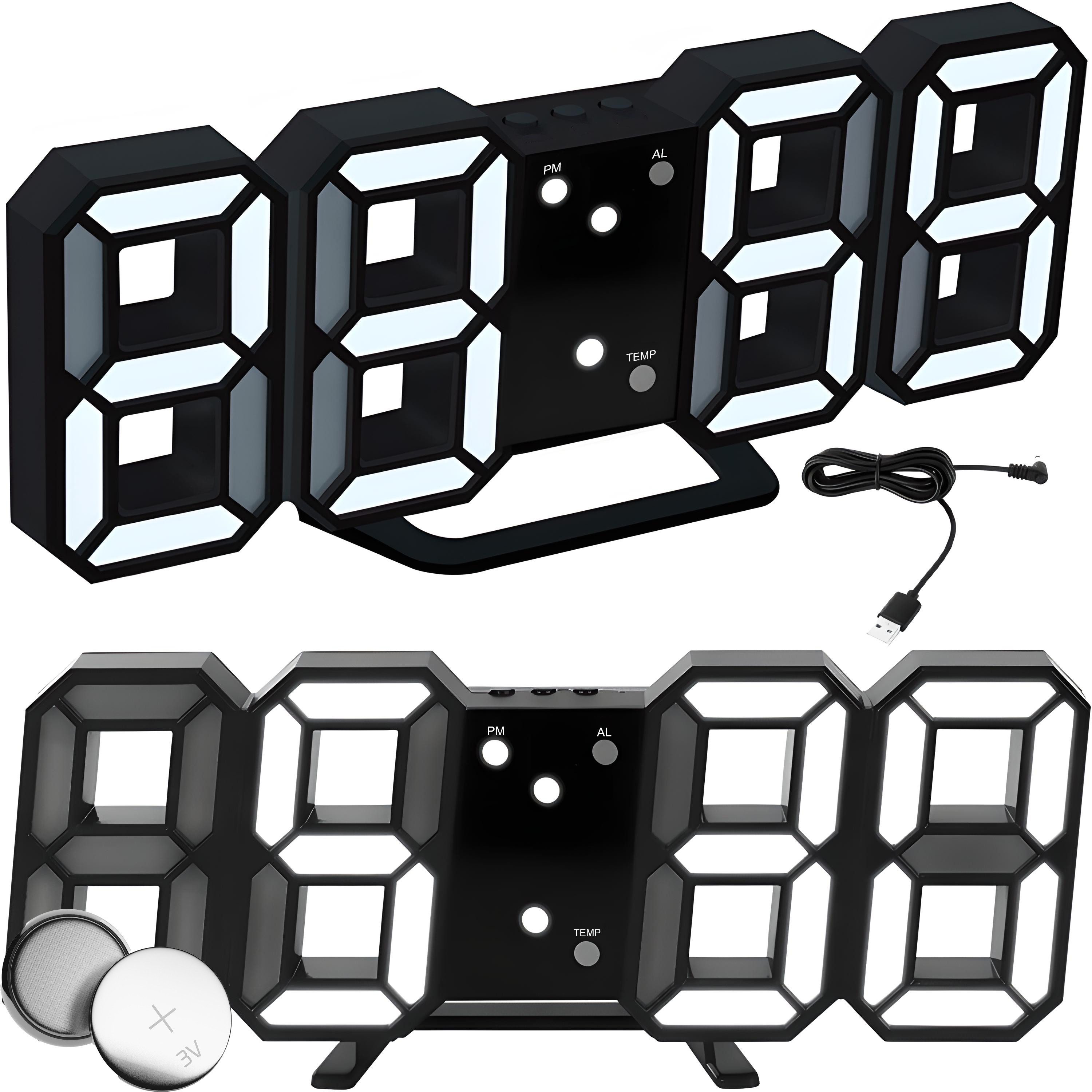 Retoo Wecker 3D Led Wecker Digital Tischuhr Moderne Digitaluhr Alarm Clock Display Uhr mit Weckfunktion, Wecker mit Schlummerfunktion