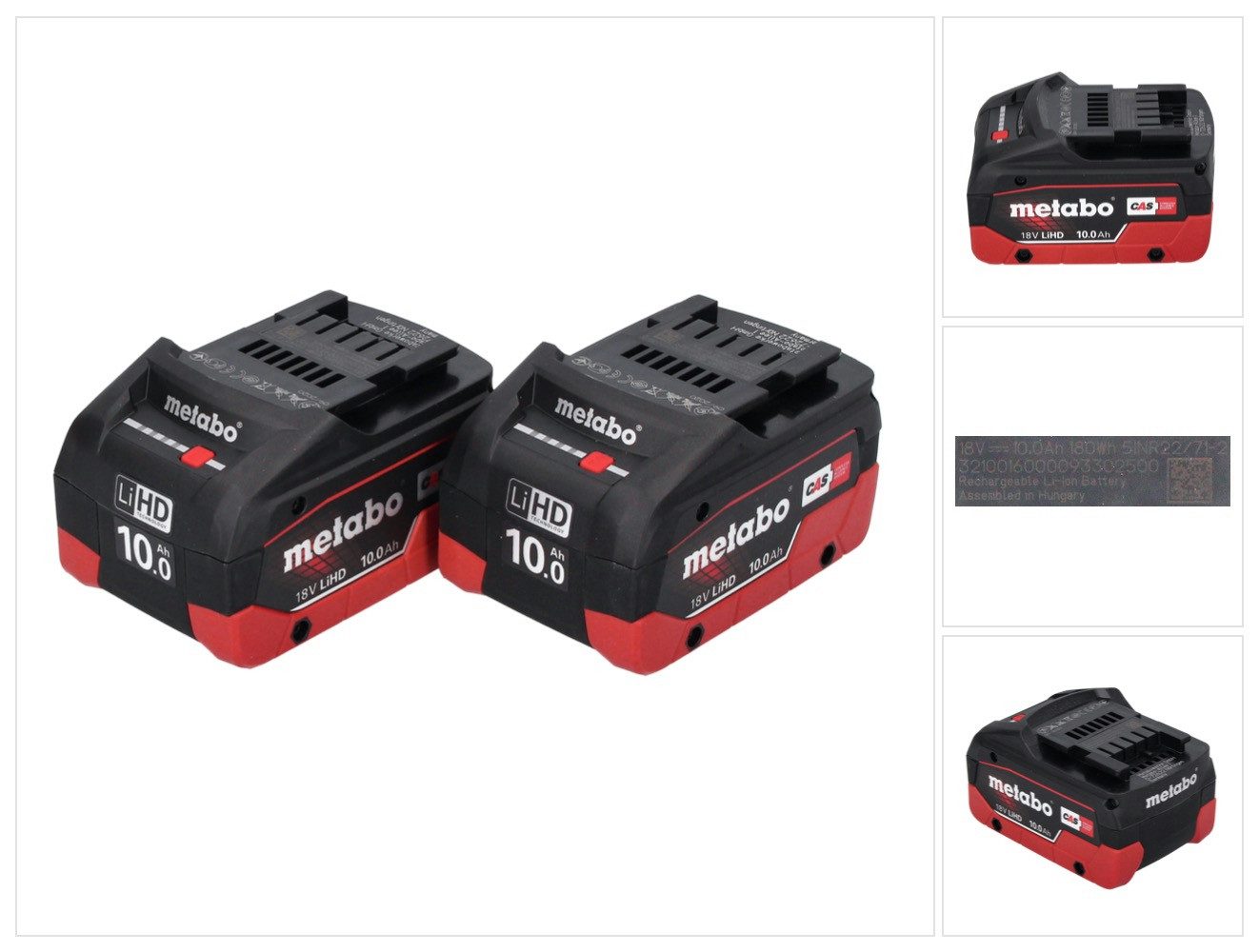 metabo LiHD Akkupack Set 2x 18 V 10,0 Ah CAS System (2x 625549000) Akkupacks