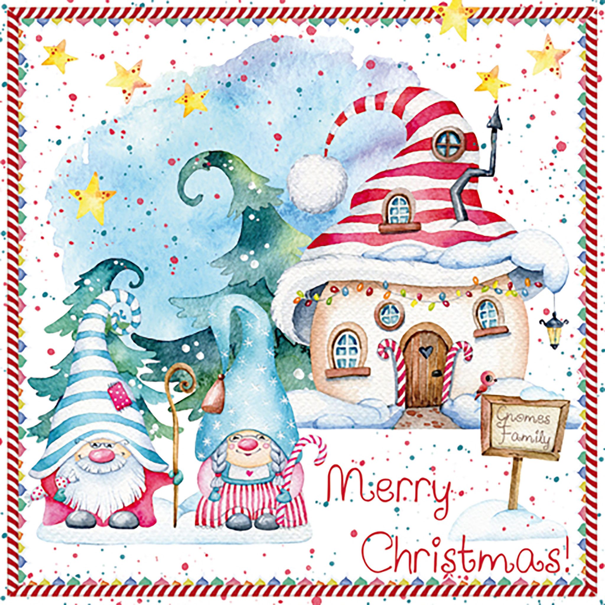 ti-flair Papierserviette, Servietten Papier 33x33cm Herr und Frau Gnom an Weihnachten 20 Stück