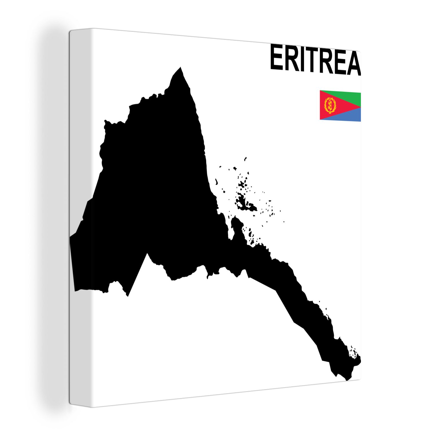 Verkaufsgeschäft OneMillionCanvasses® Leinwandbild Schwarze für Leinwand St), (1 Wohnzimmer Schlafzimmer Eritrea, Illustration Bilder von